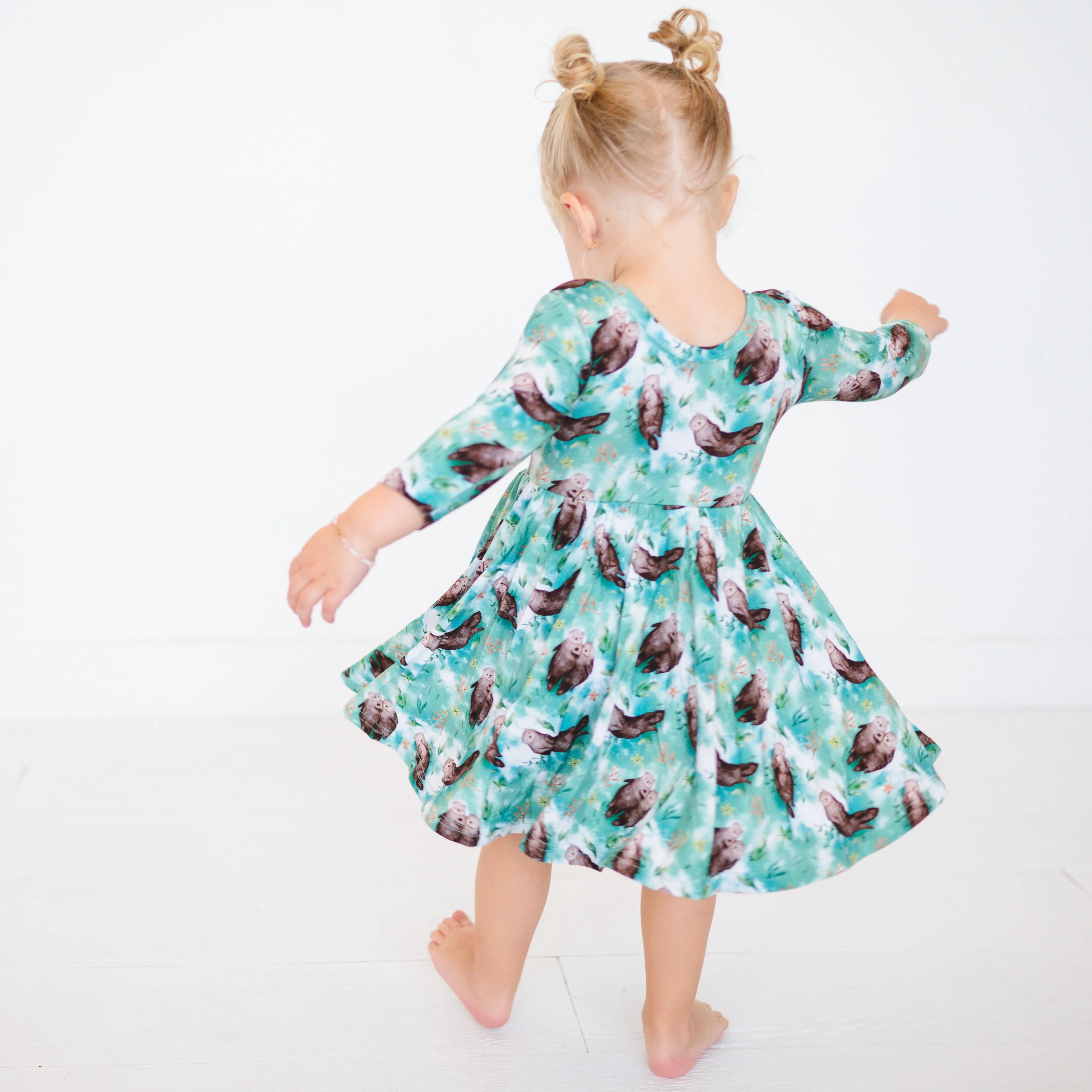 3/4 Sleeve Dress - Otters - Luxe Bamboo - Image 3