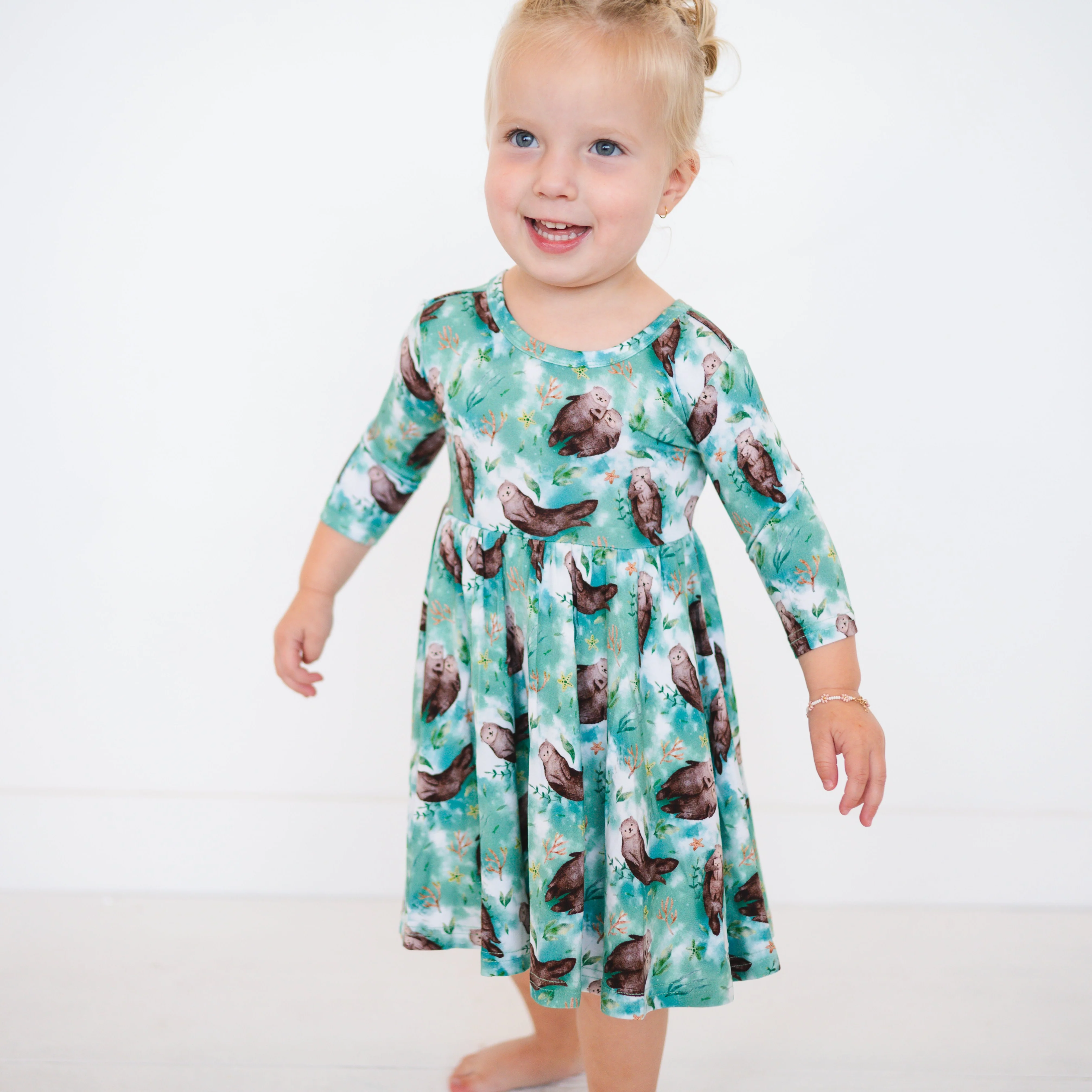 3/4 Sleeve Dress - Otters - Luxe Bamboo - Image 6