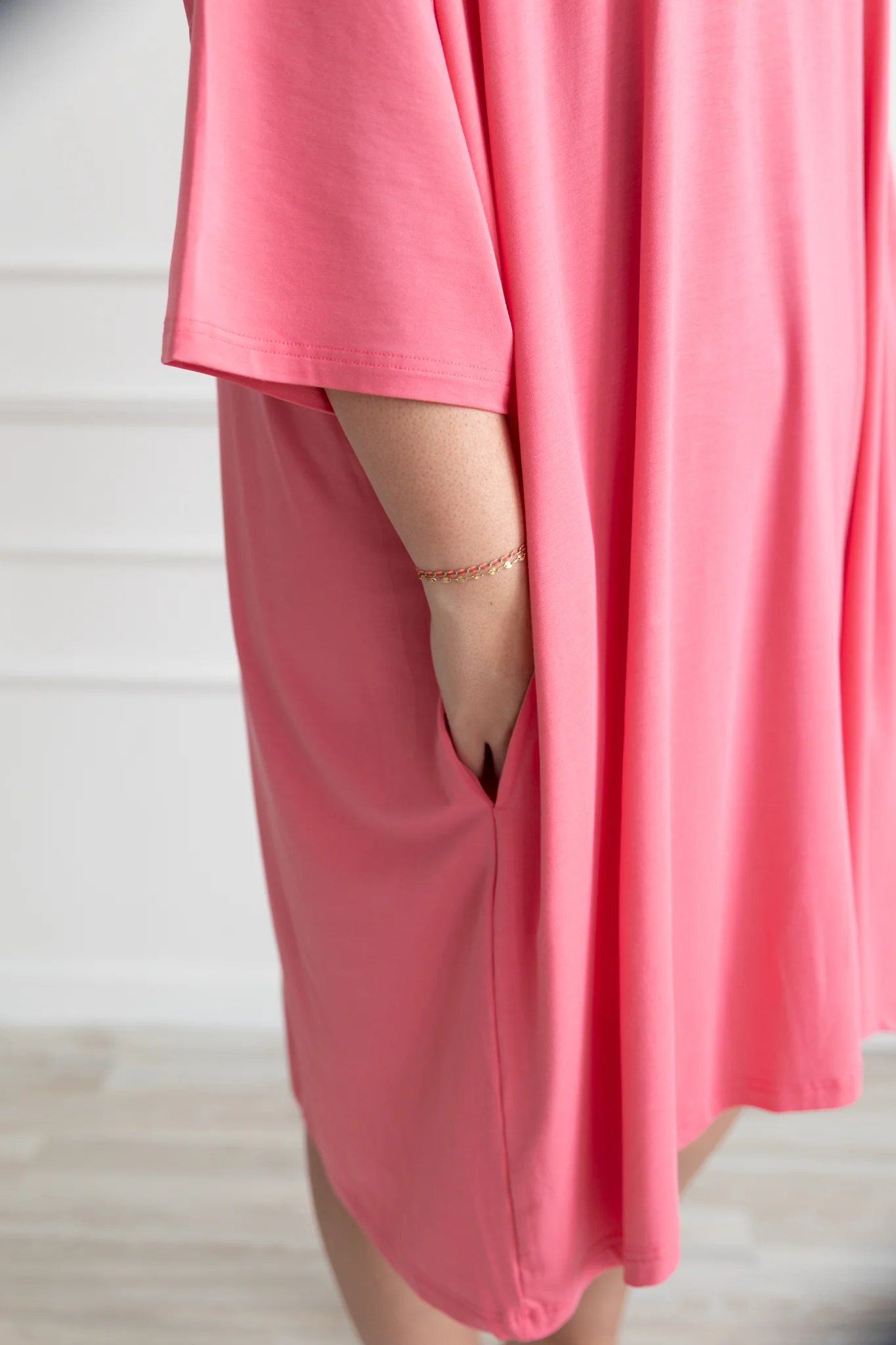 Adult Mega Sleep Tee - Pinky Pink - Ploom Collective - Tencel Modal - Image 3
