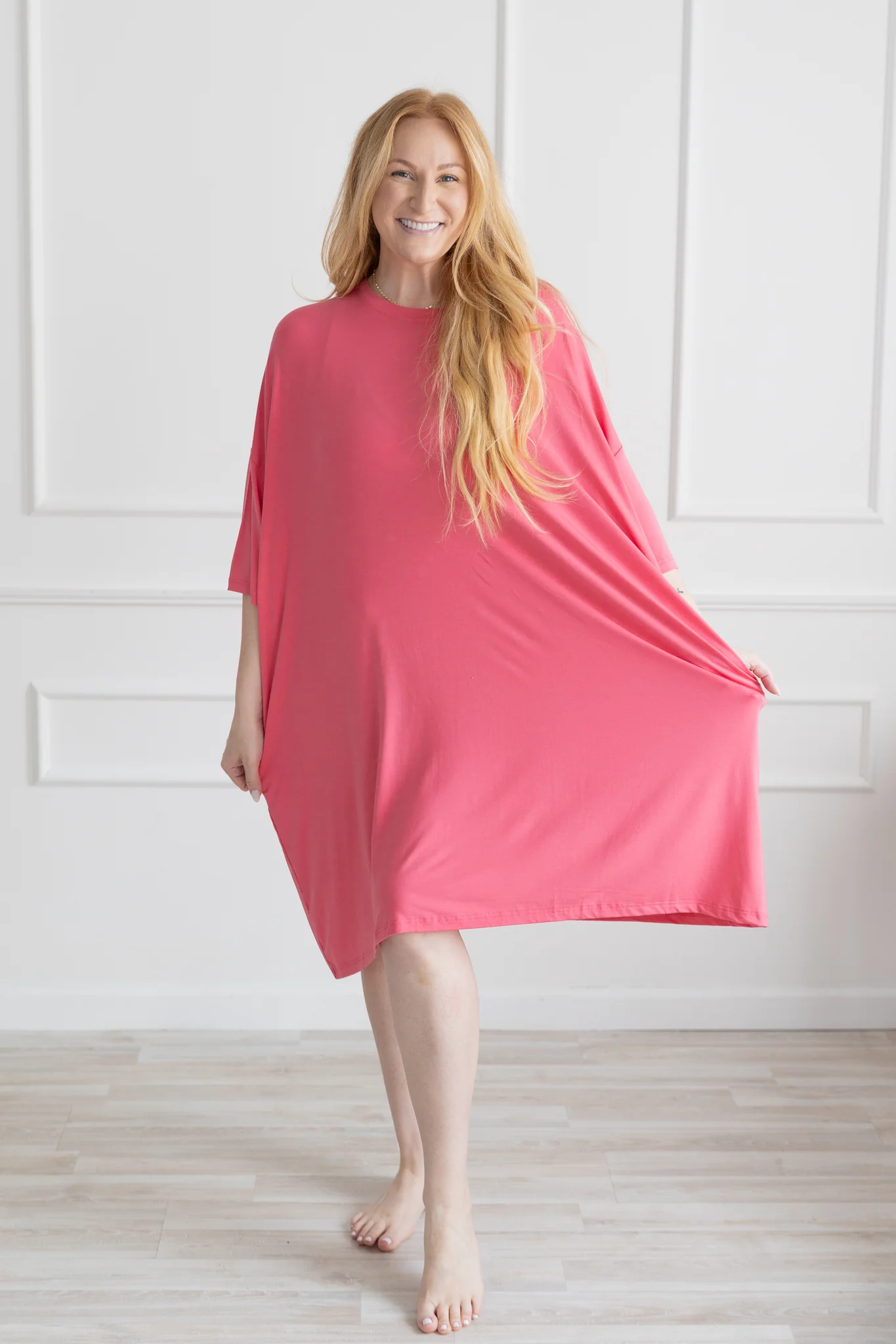 Adult Mega Sleep Tee - Pinky Pink - Ploom Collective - Tencel Modal - Image 5
