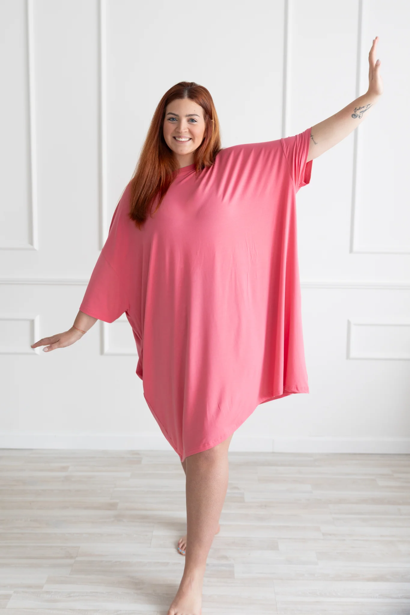 Adult Mega Sleep Tee - Pinky Pink - Ploom Collective - Tencel Modal - Image 7