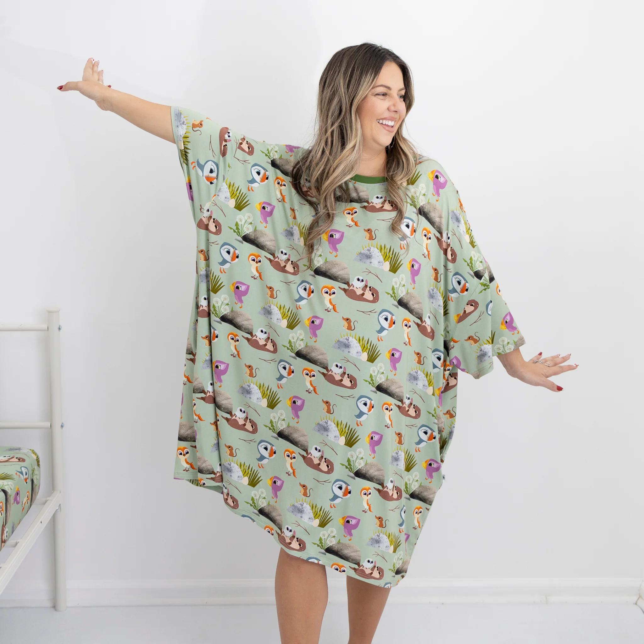 PREORDER - SHIPS SEPTEMBER - Adult Mega Sleep Tee - Puffin Rock™ -The Burrow - Tencel™ Modal - Image 6