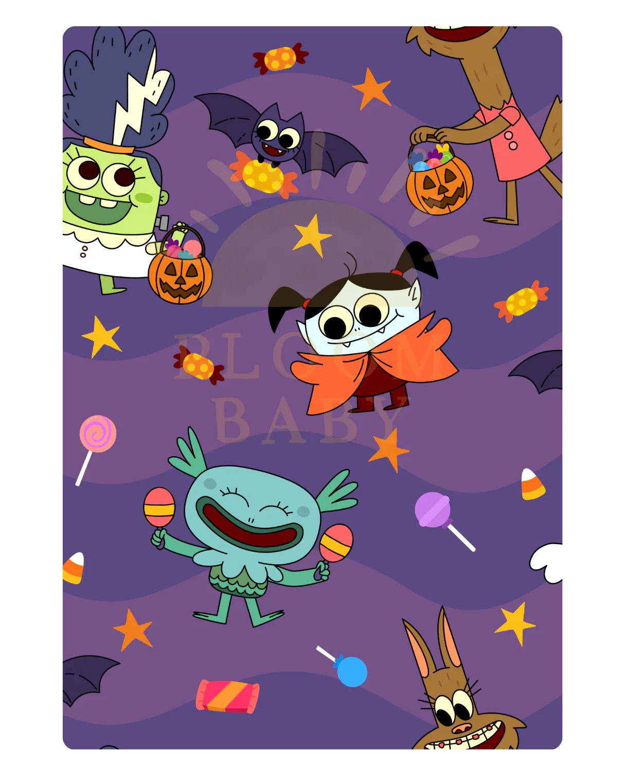 PREORDER - SHIPS SEPTEMBER - Adult Mega Sleep Tee - Super Simple™ Monster Party - Tencel Modal - Image 2