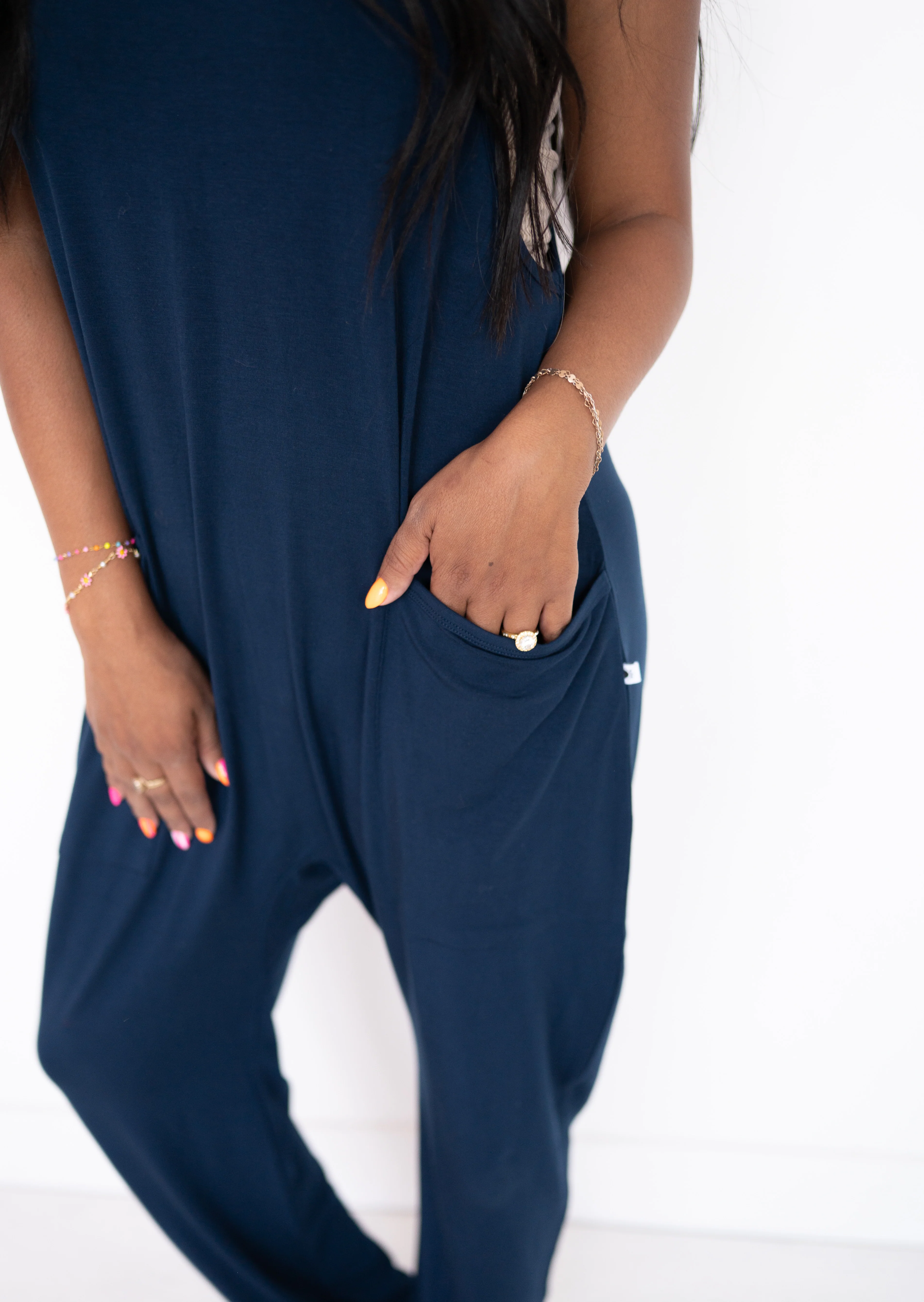 Adult Overalls - Navy - Ploom Collective - Luxe Bamboo - Image 3