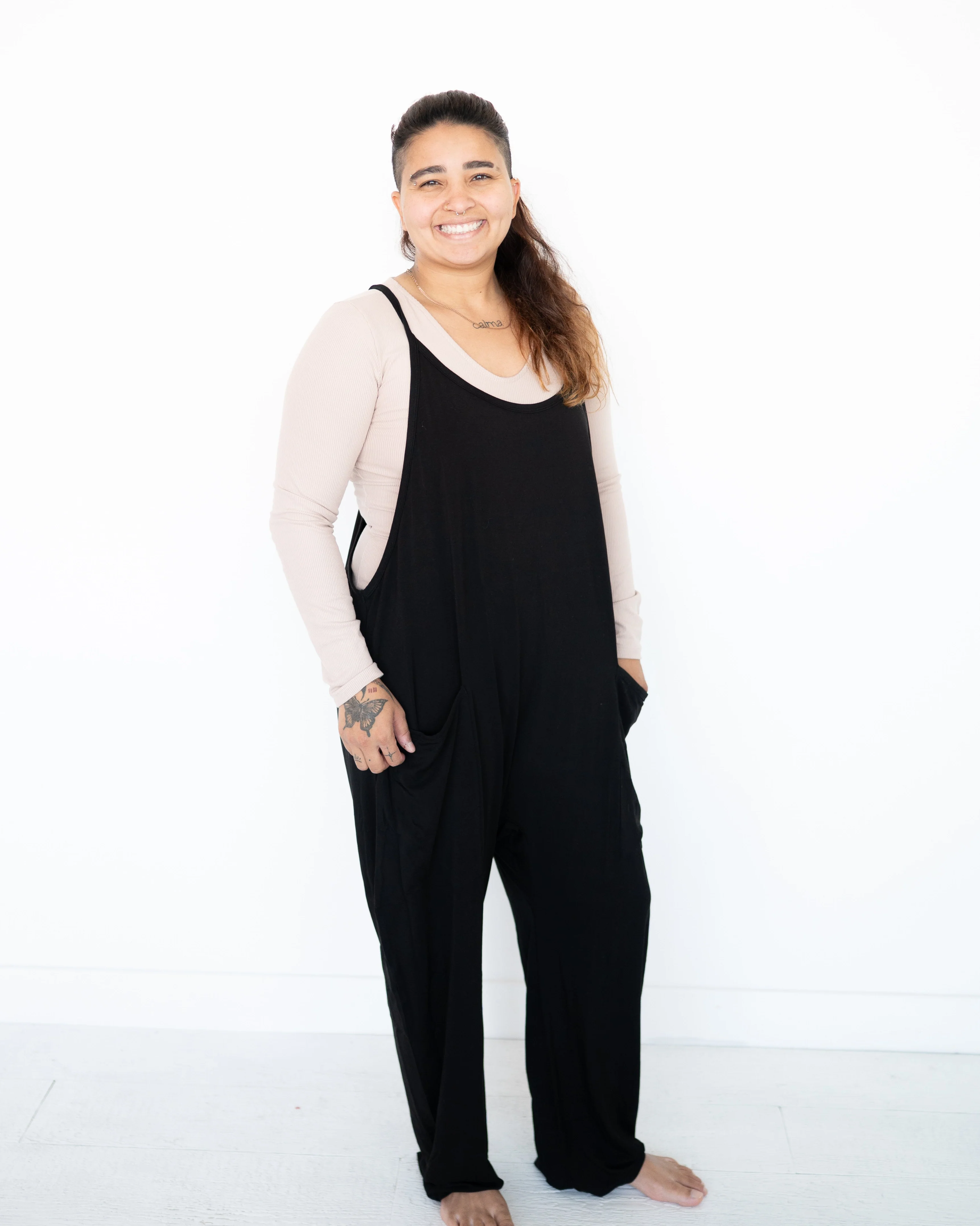Adult Overalls - Obsidian -  Ploom Collective - Luxe Bamboo - Image 3