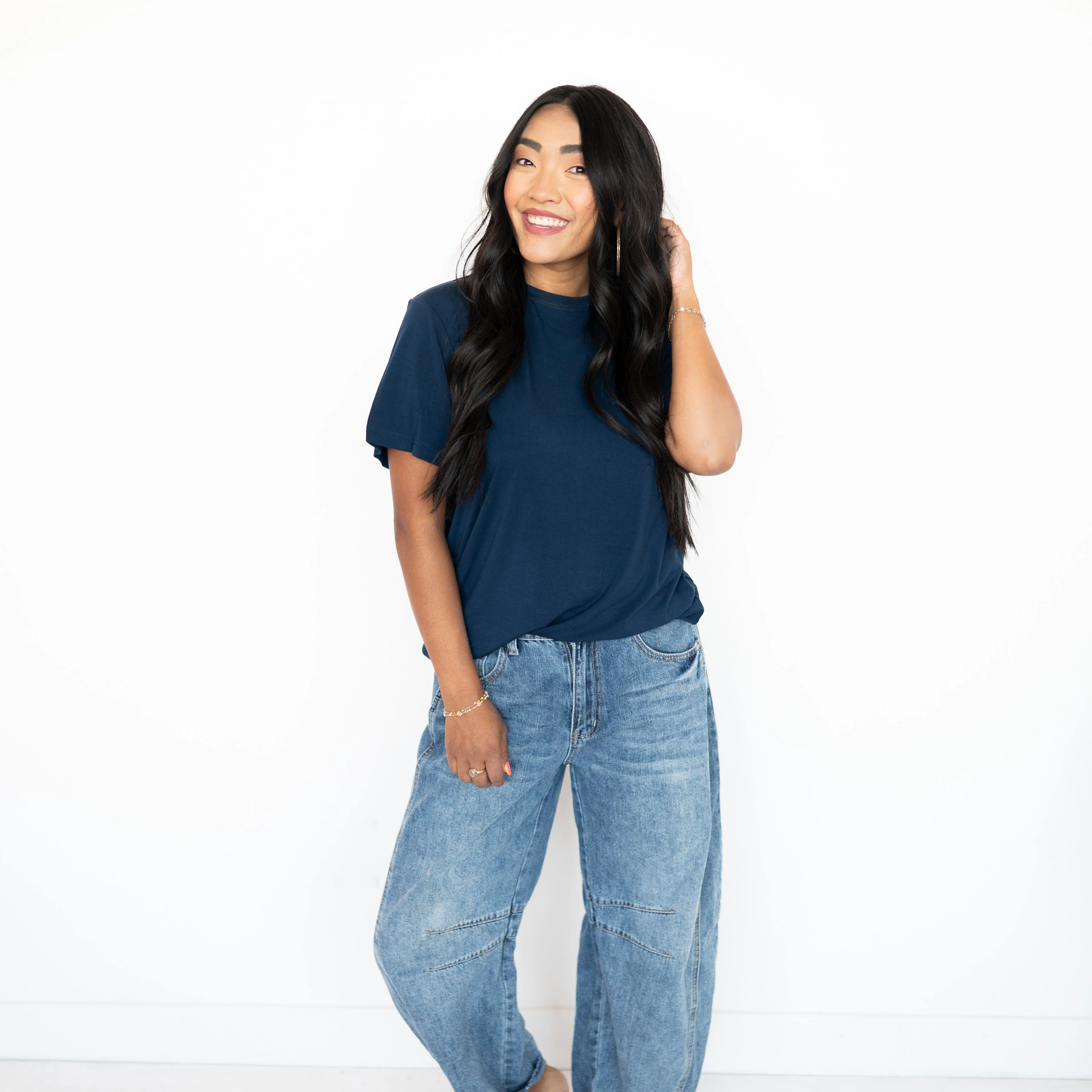 Oversized Boyfriend Tee - Navy -  Ploom Collective - Luxe Bamboo - Image 4