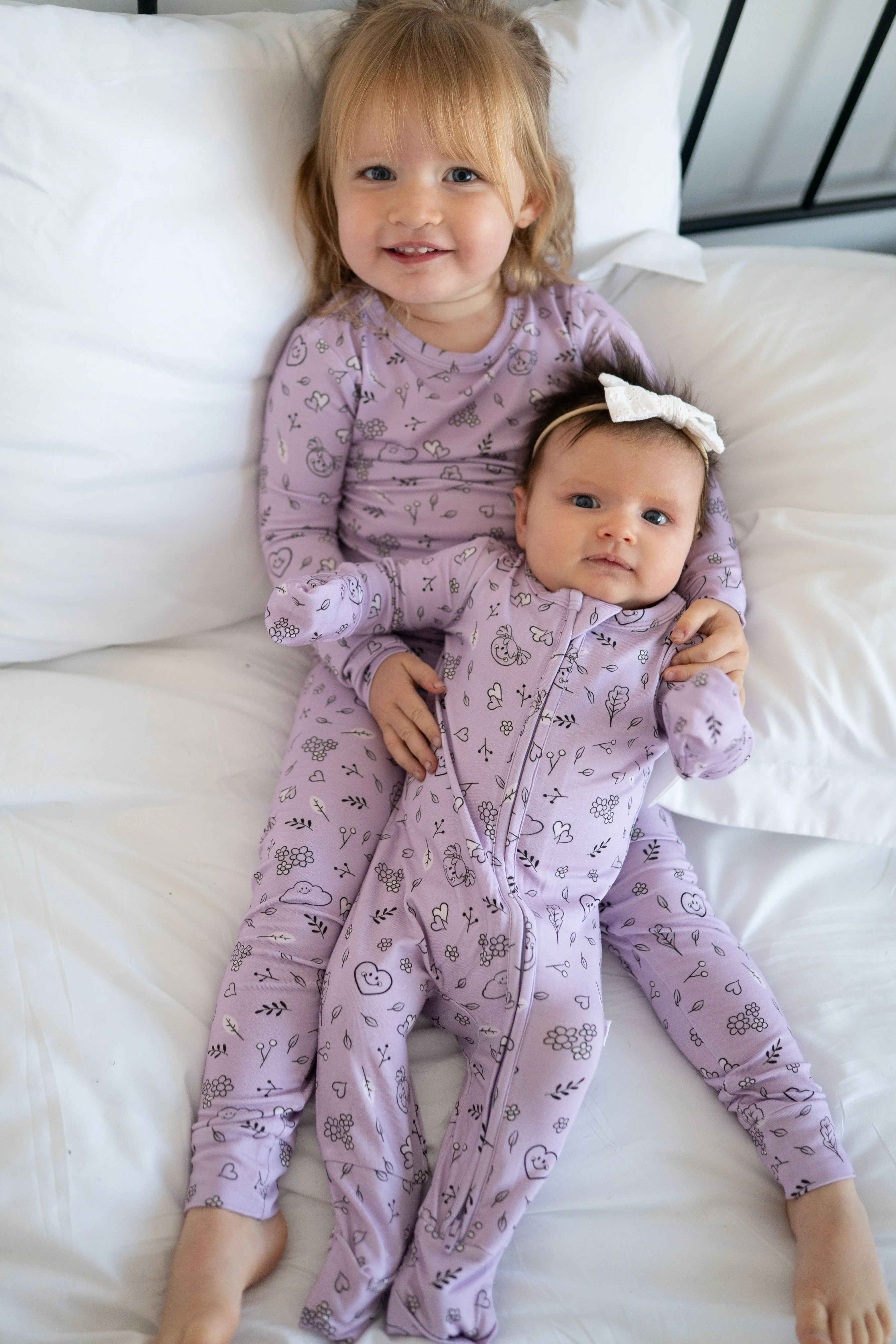 Classic Fit PJ Set - Mini Smiley® Lilac Doodle - Luxe Bamboo - Image 4
