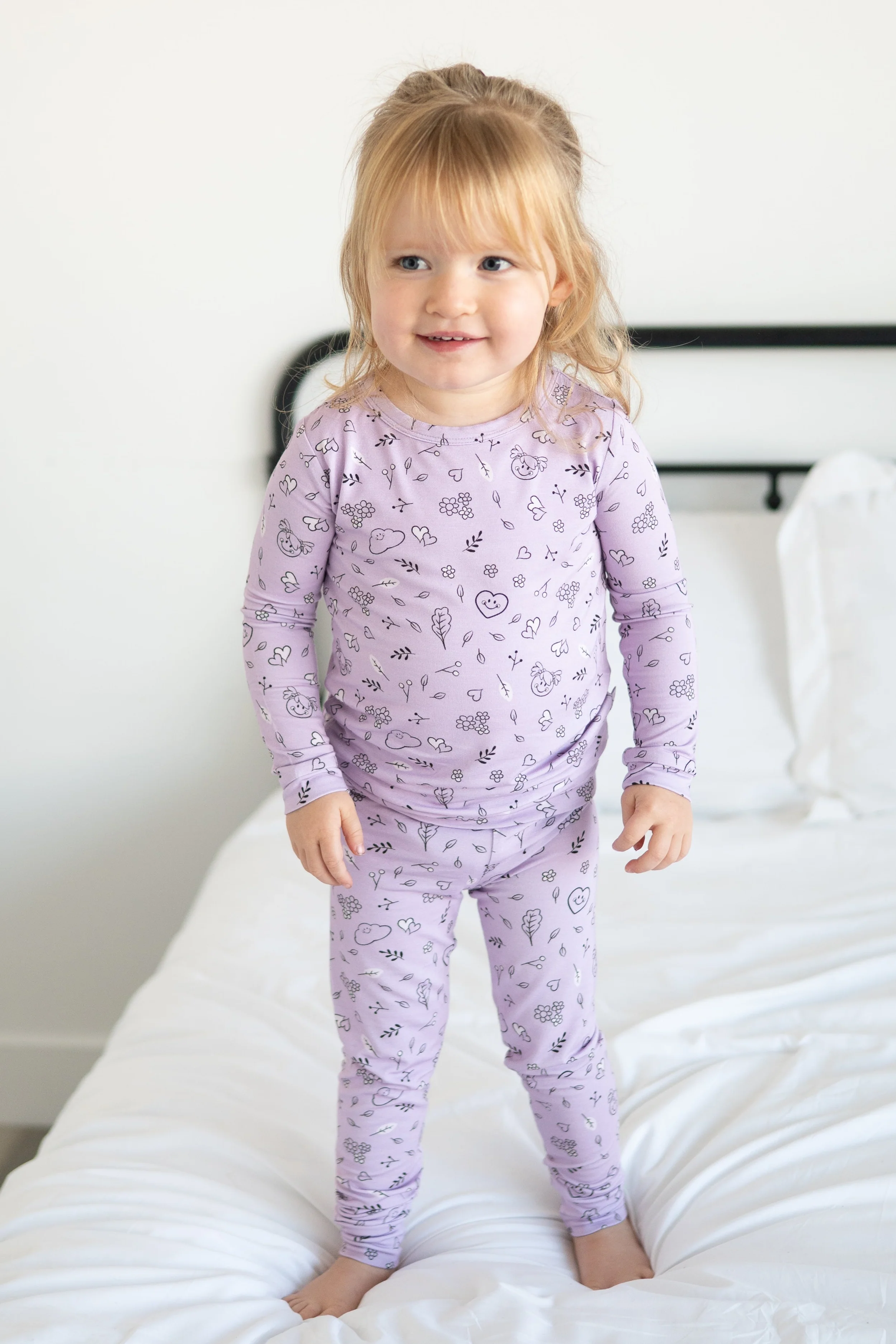 Classic Fit PJ Set - Mini Smiley® Lilac Doodle - Luxe Bamboo - Image 5