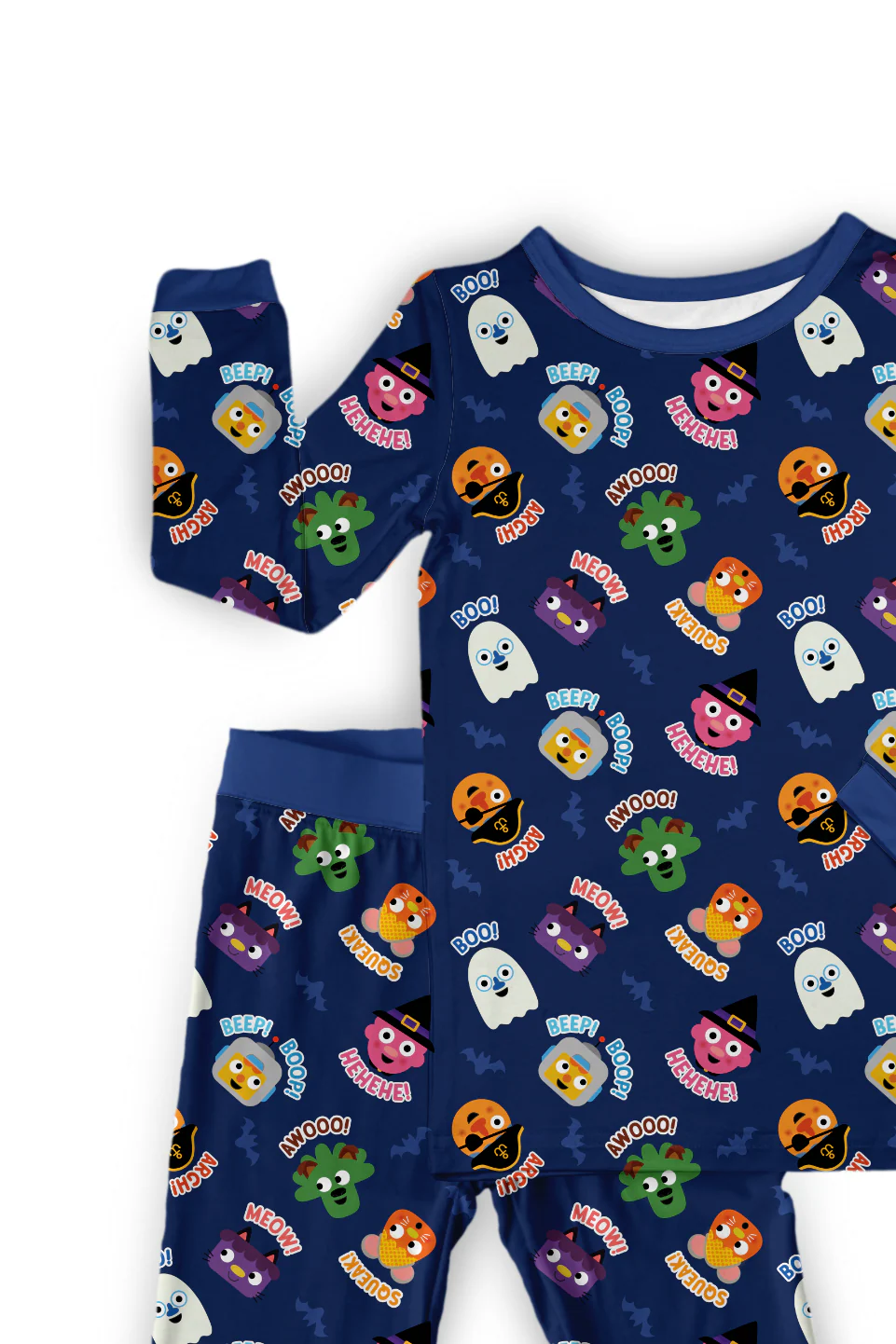 PREORDER - SHIPS SEPTEMBER - Grow with Me & Classic Fit PJ Set - Super Simple™ Knock Knock Trick or Treat - Tencel Modal