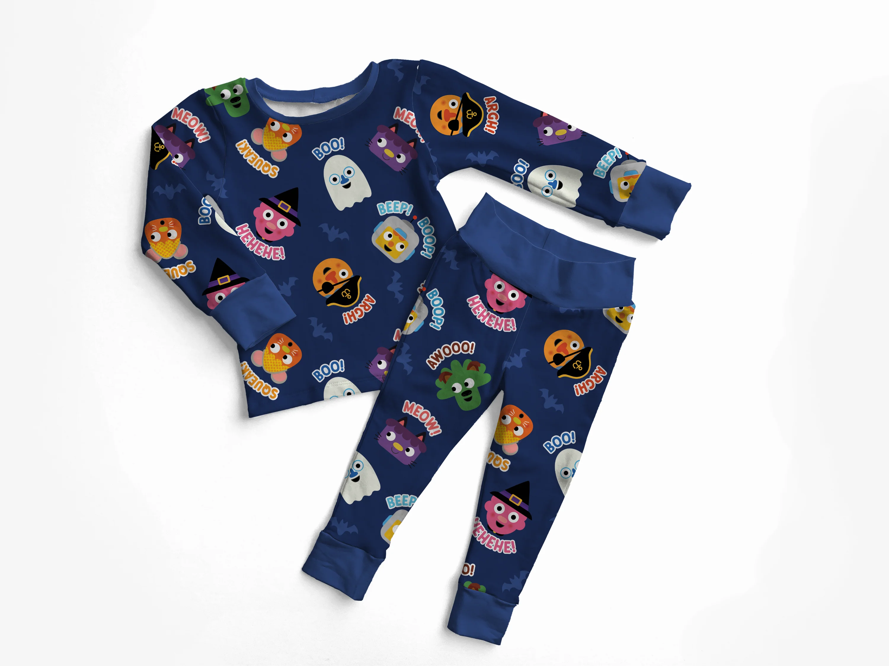 PREORDER - SHIPS SEPTEMBER - Grow with Me & Classic Fit PJ Set - Super Simple™ Knock Knock Trick or Treat - Tencel Modal - Image 4