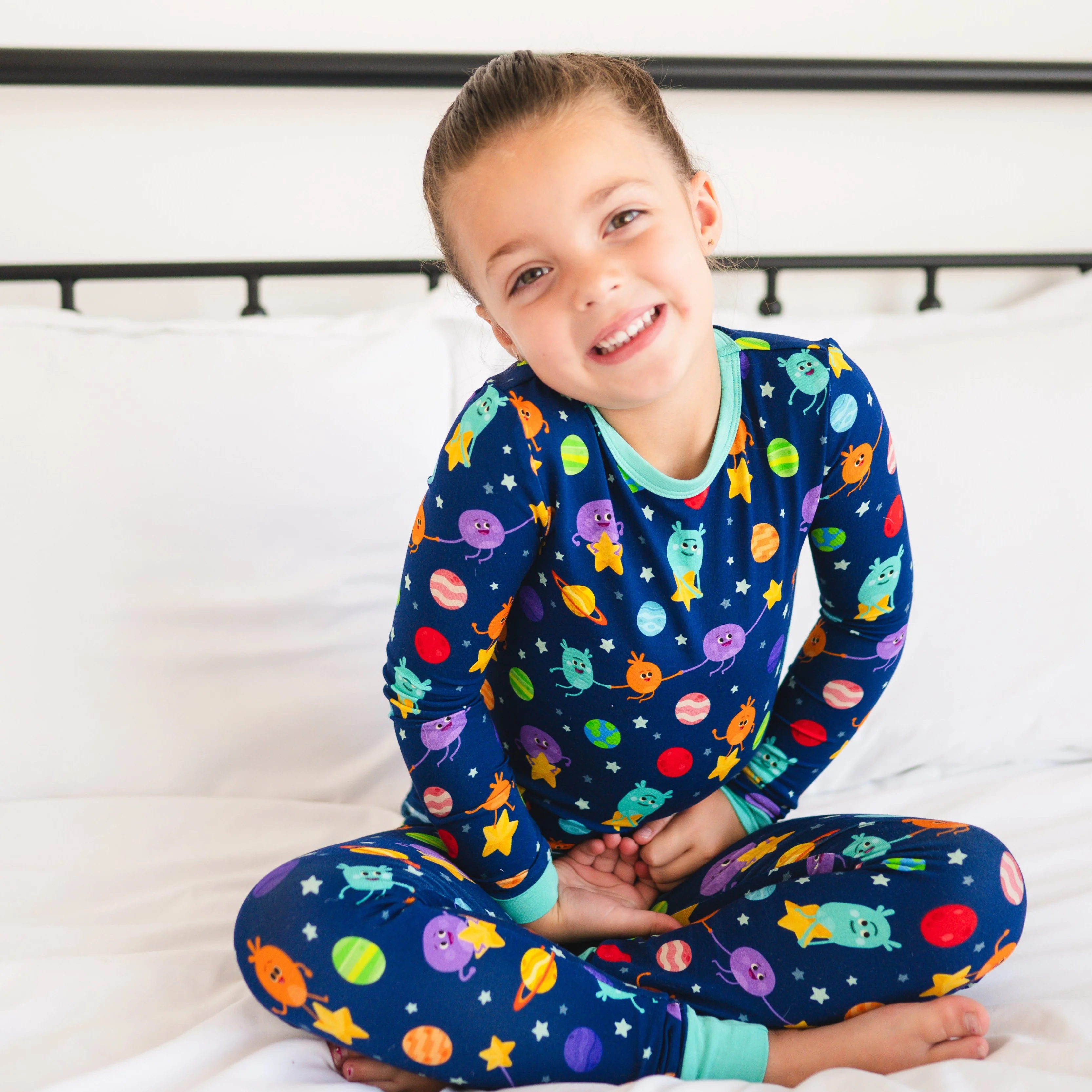 Classic Fit PJ Set - Super Simple™- The Bumble Nums in Space - Tencel™ Modal - Image 2