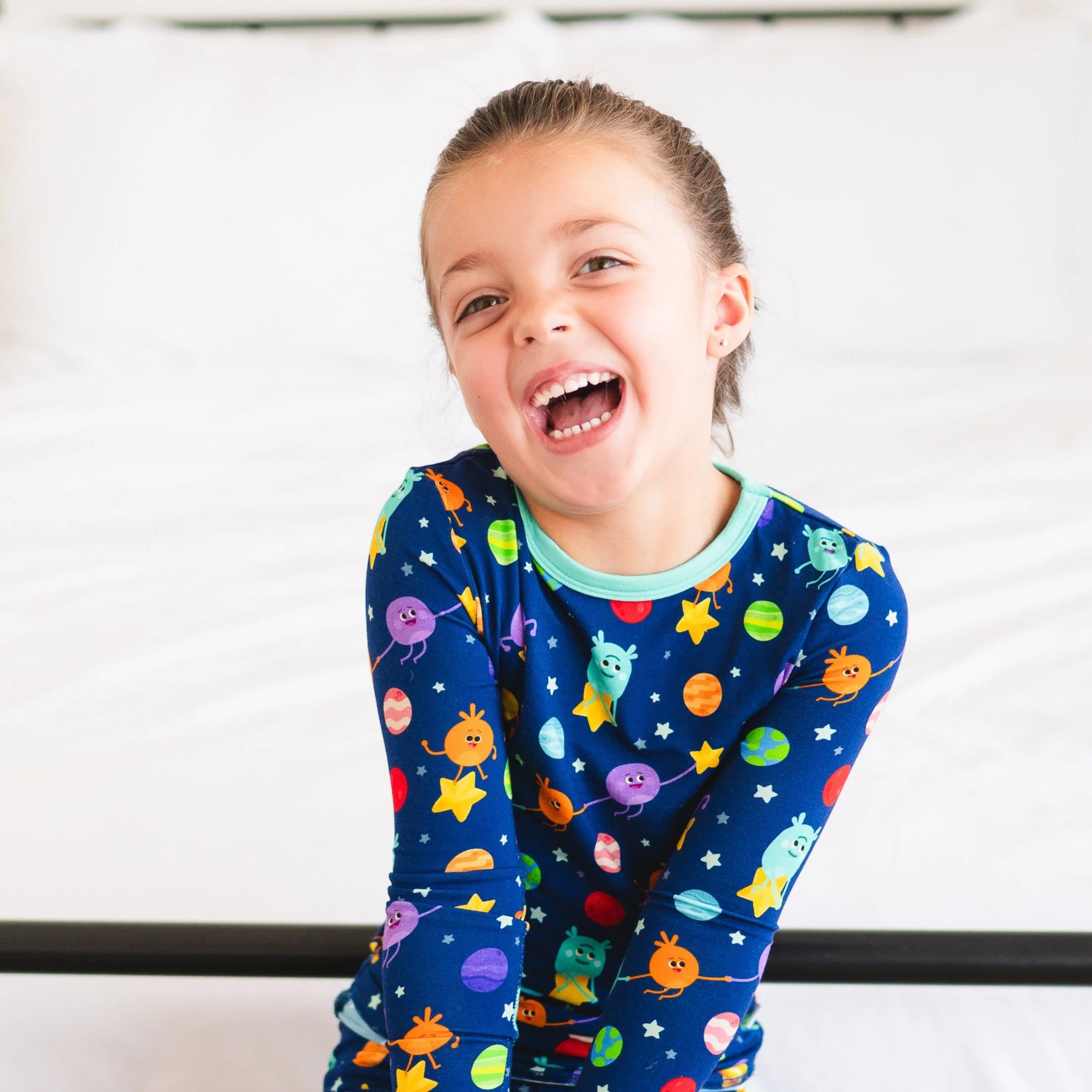 Classic Fit PJ Set - Super Simple™- The Bumble Nums in Space - Tencel™ Modal - Image 4