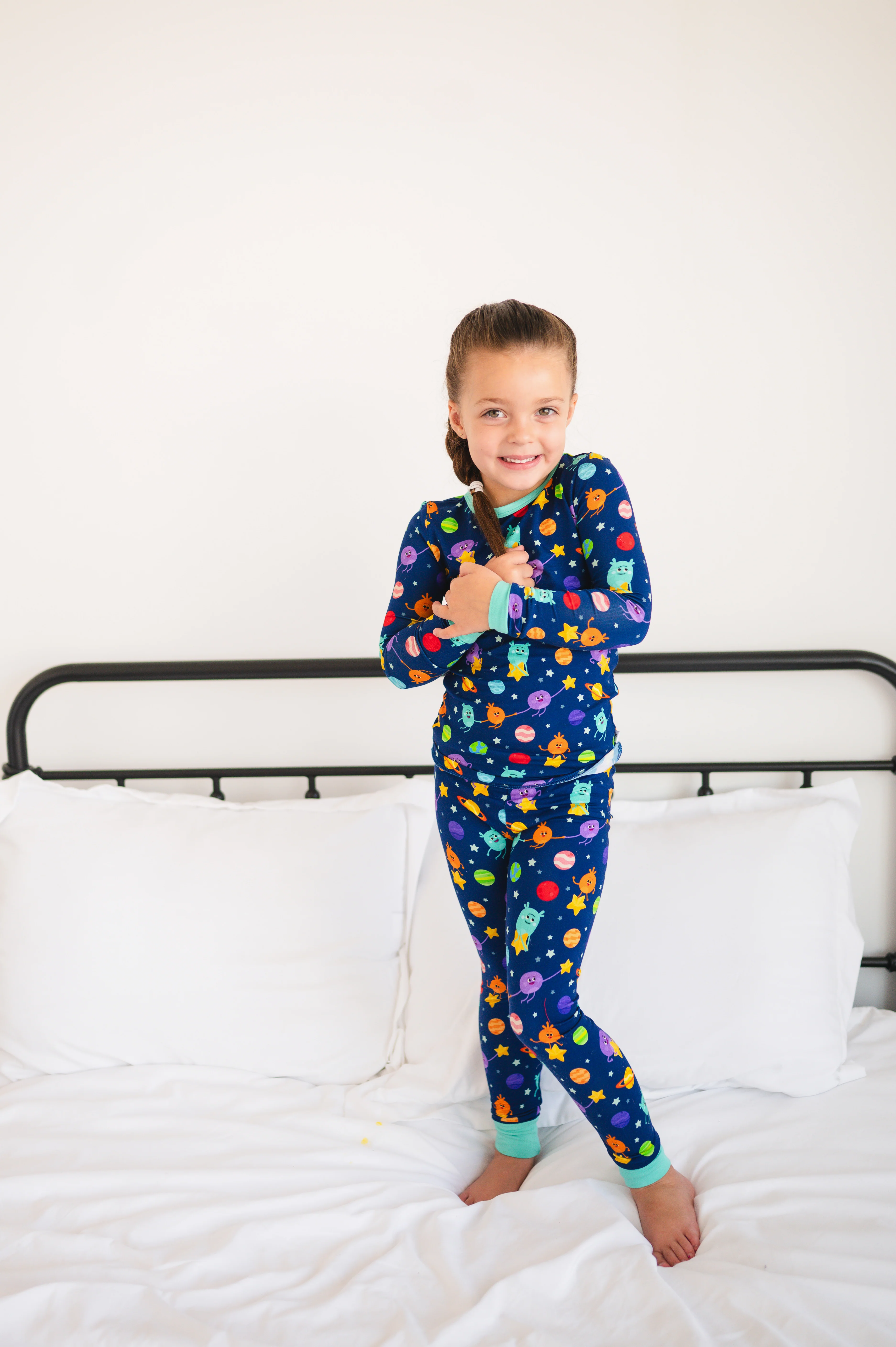 Classic Fit PJ Set - Super Simple™- The Bumble Nums in Space - Tencel™ Modal - Image 5