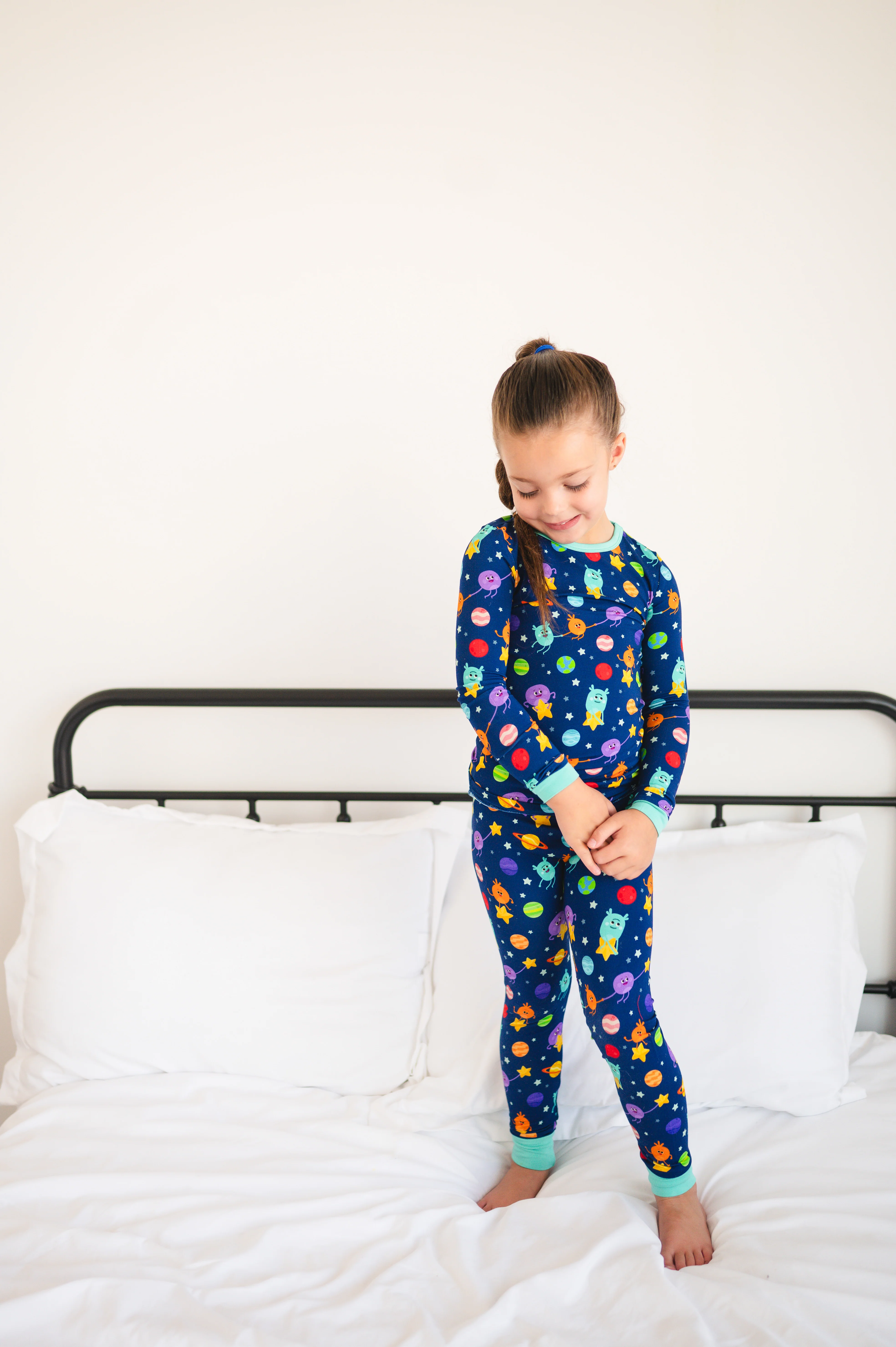 Classic Fit PJ Set - Super Simple™- The Bumble Nums in Space - Tencel™ Modal - Image 6