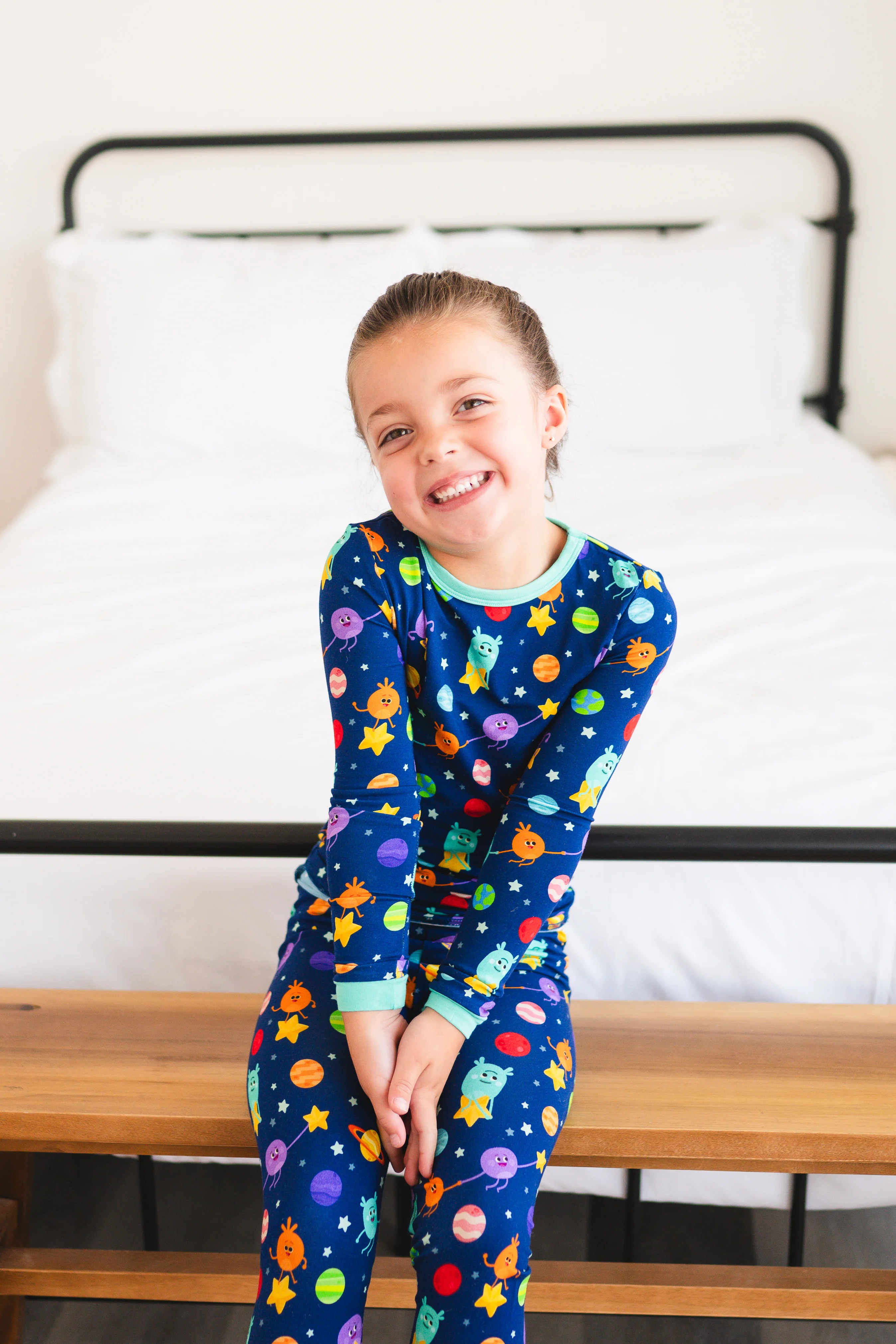 Classic Fit PJ Set - Super Simple™- The Bumble Nums in Space - Tencel™ Modal - Image 7