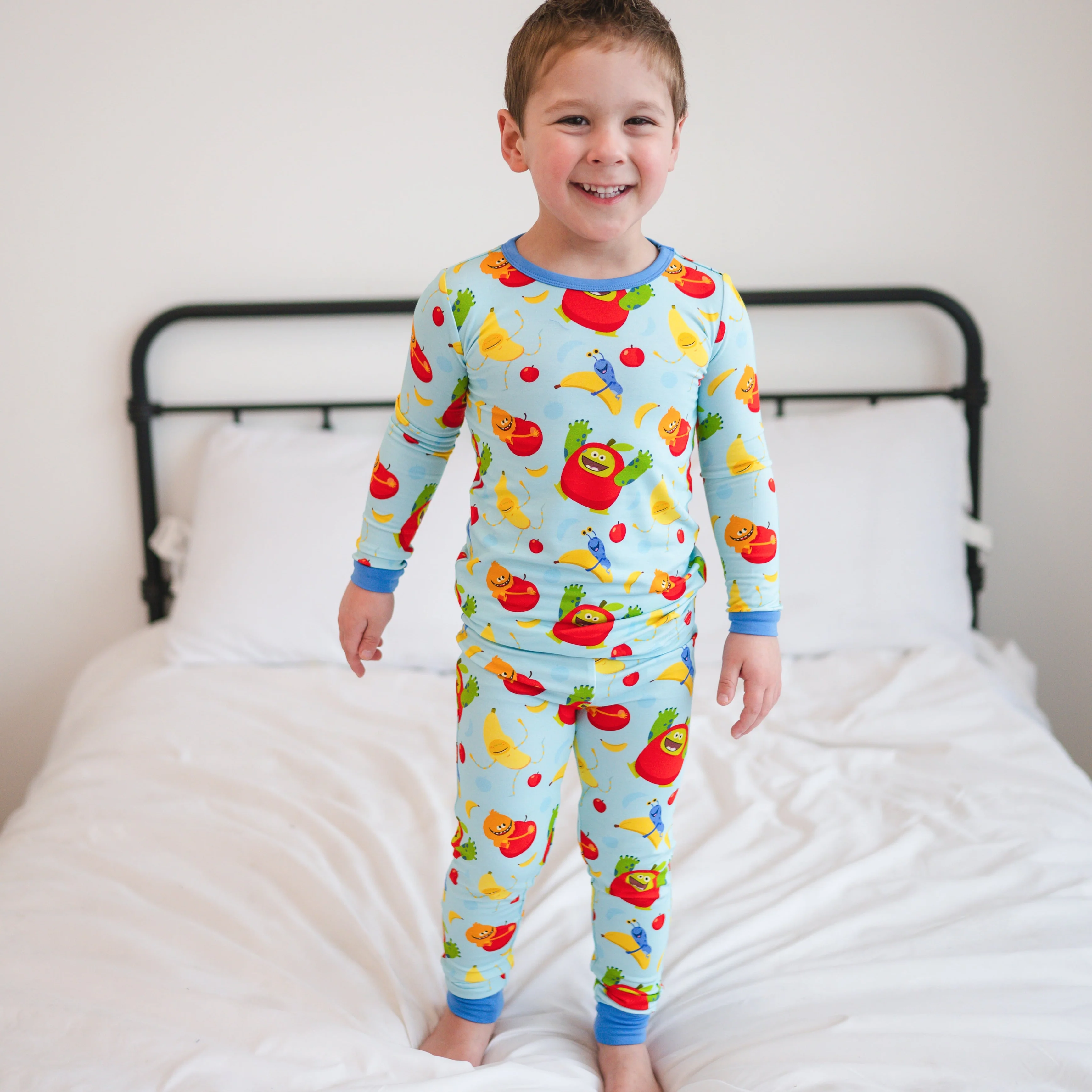 Classic PJ Set - Super Simple™ Apples & Bananas - Tencel™ Modal - Image 2