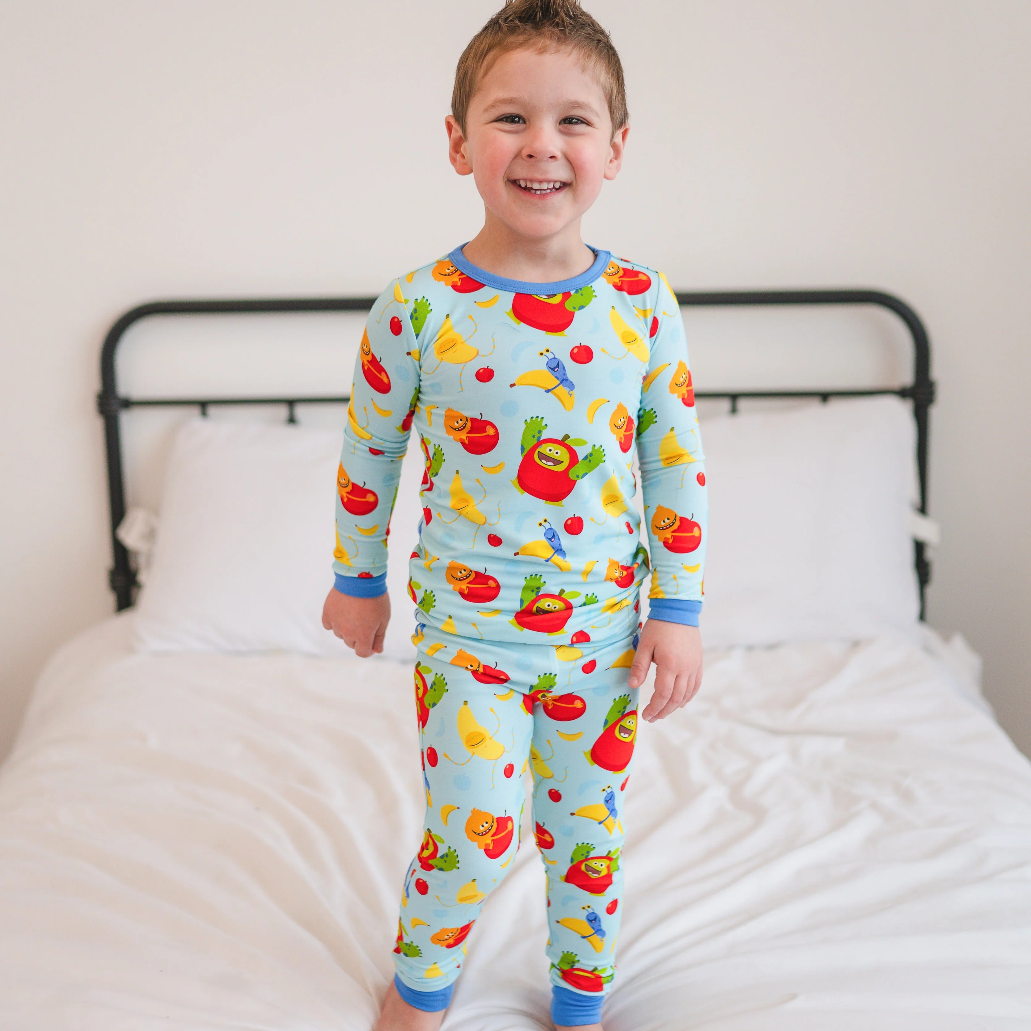 Classic PJ Set - Super Simple™ Apples & Bananas - Tencel™ Modal - Image 3
