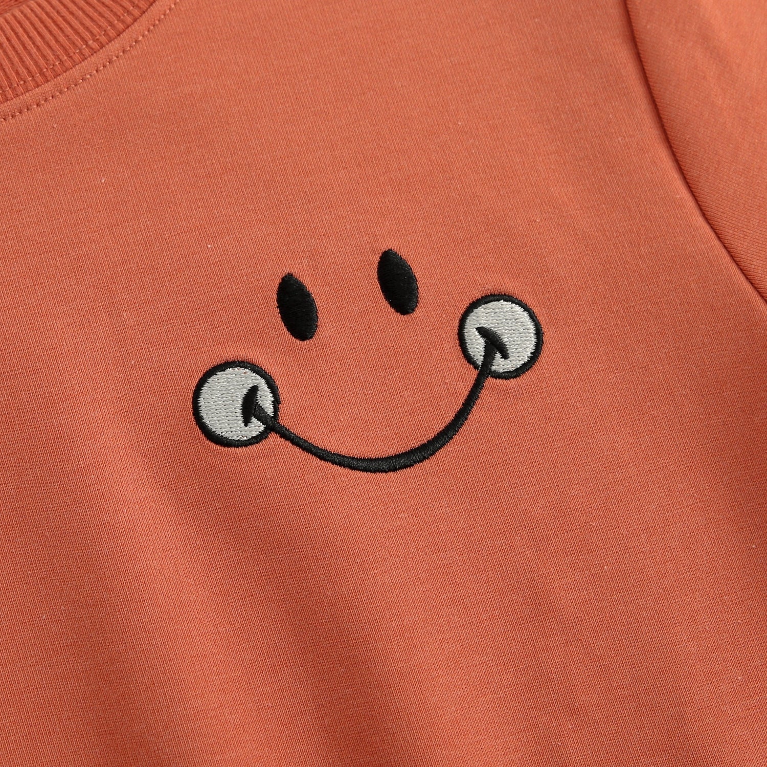 Crewneck - Mini Smiley® Happy Rust - Luxe Bamboo Cotton French Terry - Image 2