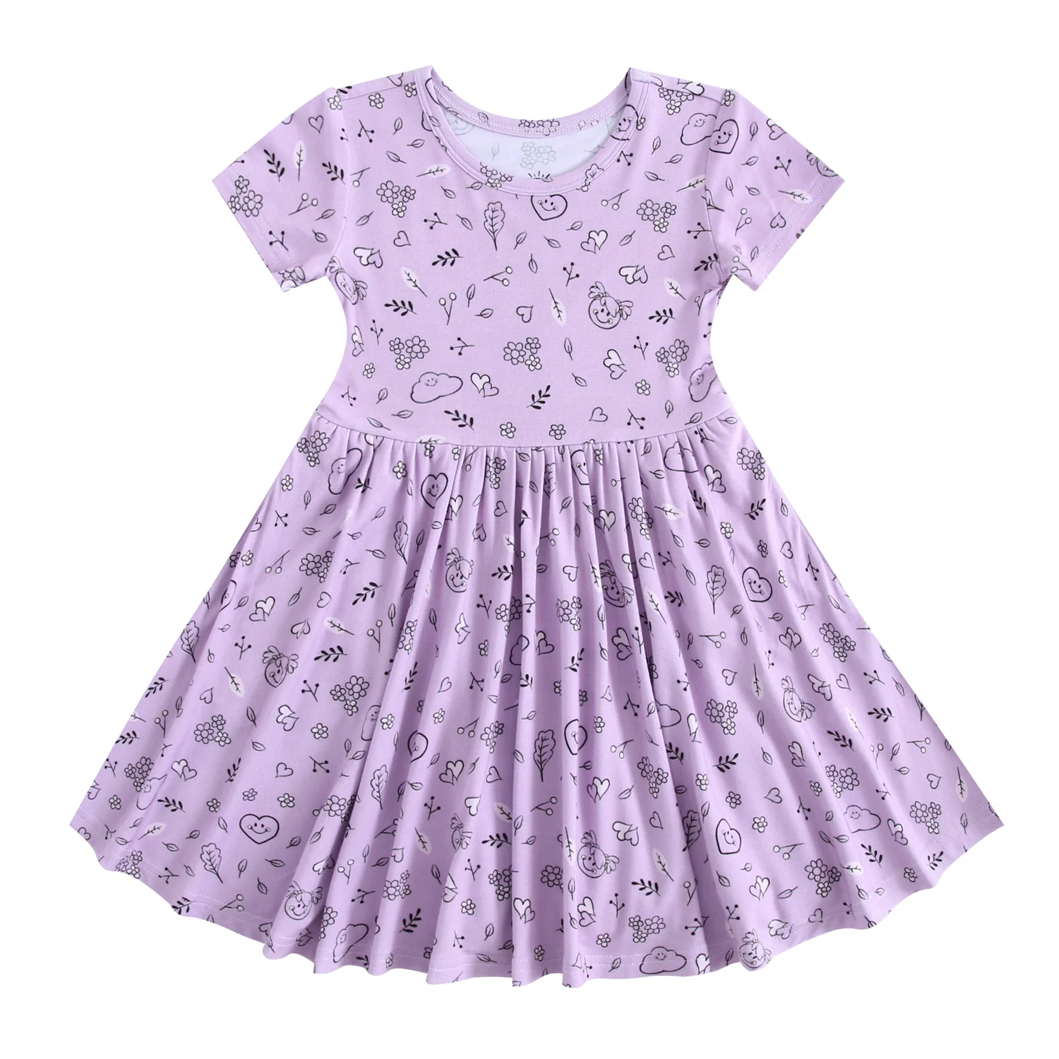 Dress - Mini Smiley® Lilac Doodle - Luxe Bamboo - Image 11