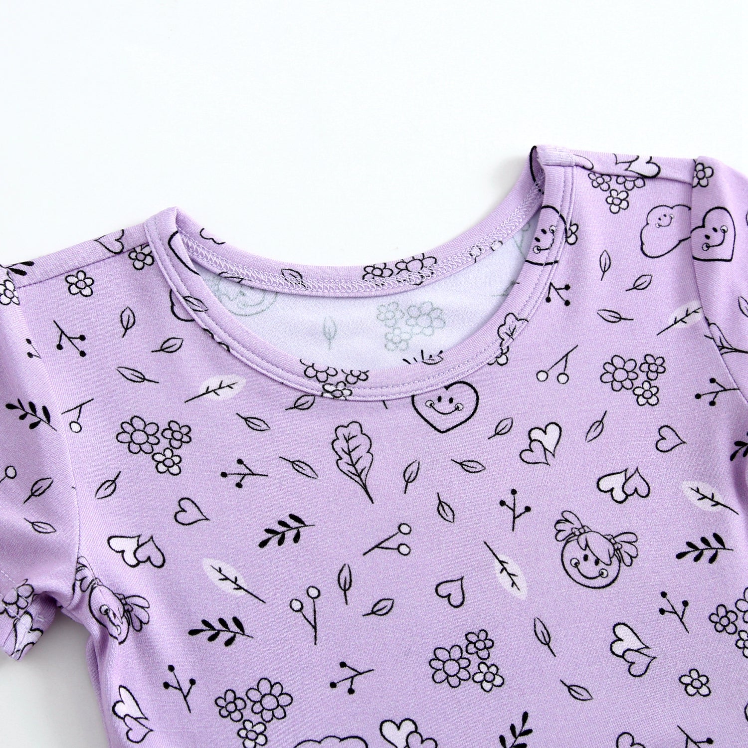 Dress - Mini Smiley® Lilac Doodle - Luxe Bamboo - Image 3