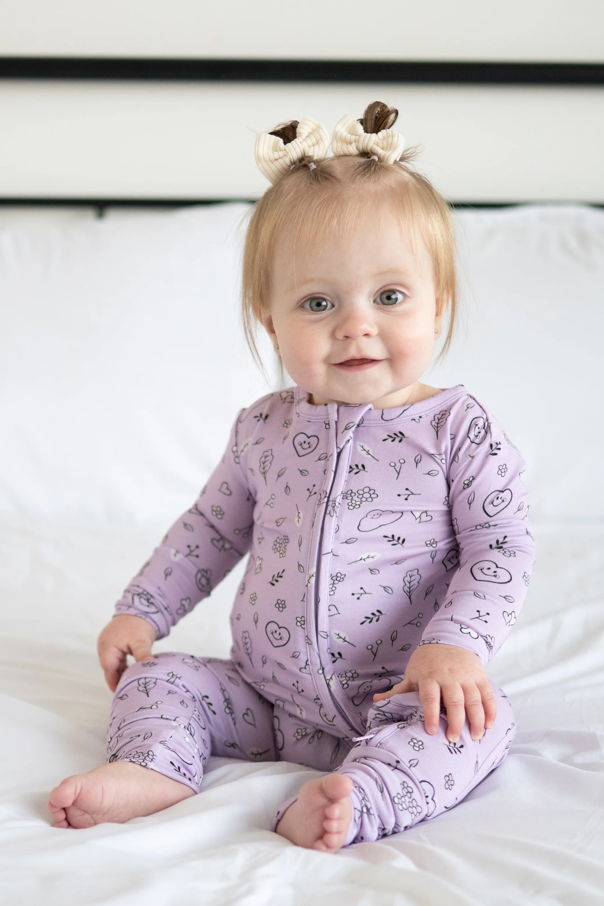 Flexi-Fit Zip PJ - Mini Smiley® Lilac Doodle - Luxe Bamboo - Image 2