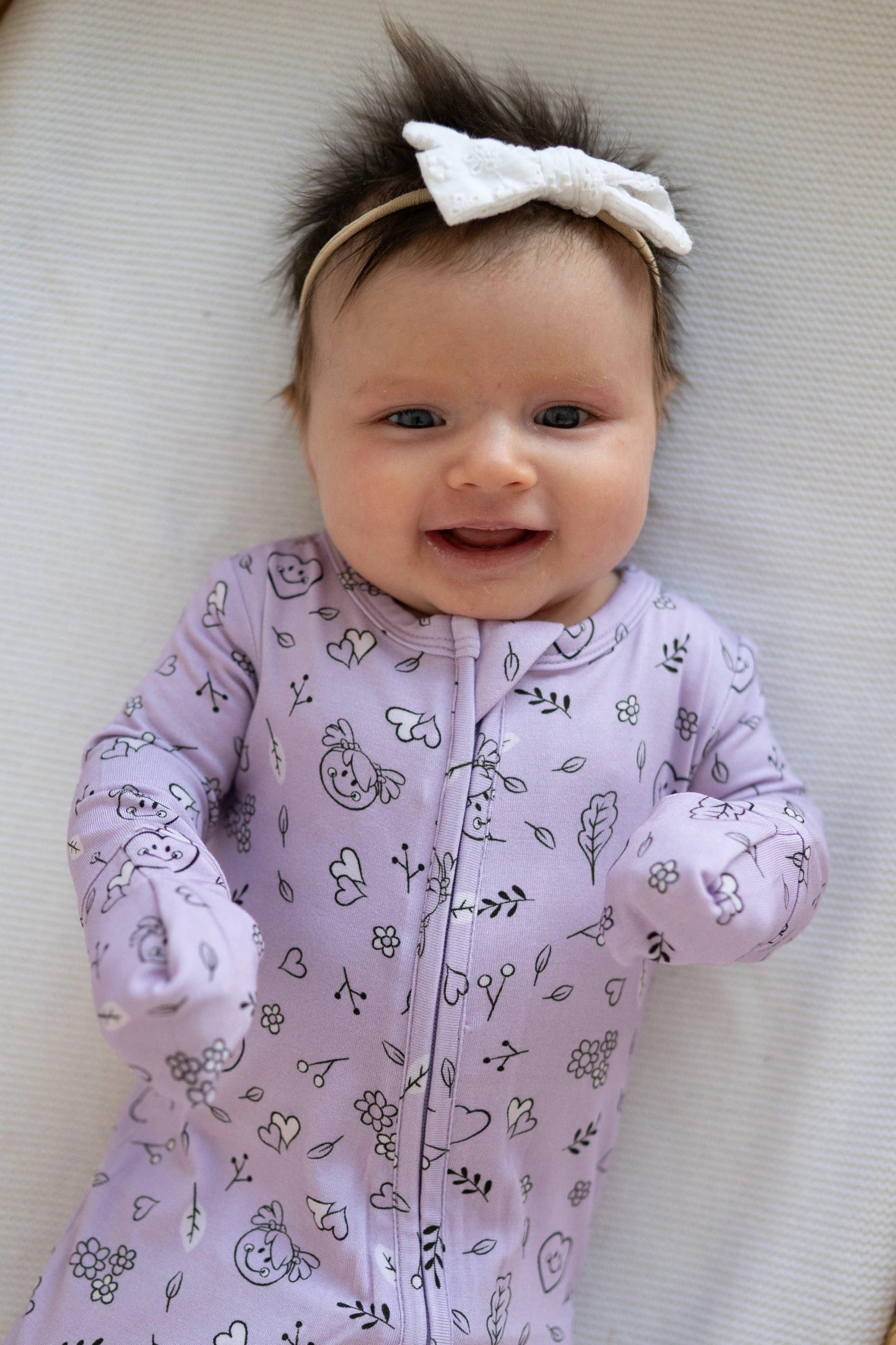 Flexi-Fit Zip PJ - Mini Smiley® Lilac Doodle - Luxe Bamboo - Image 3