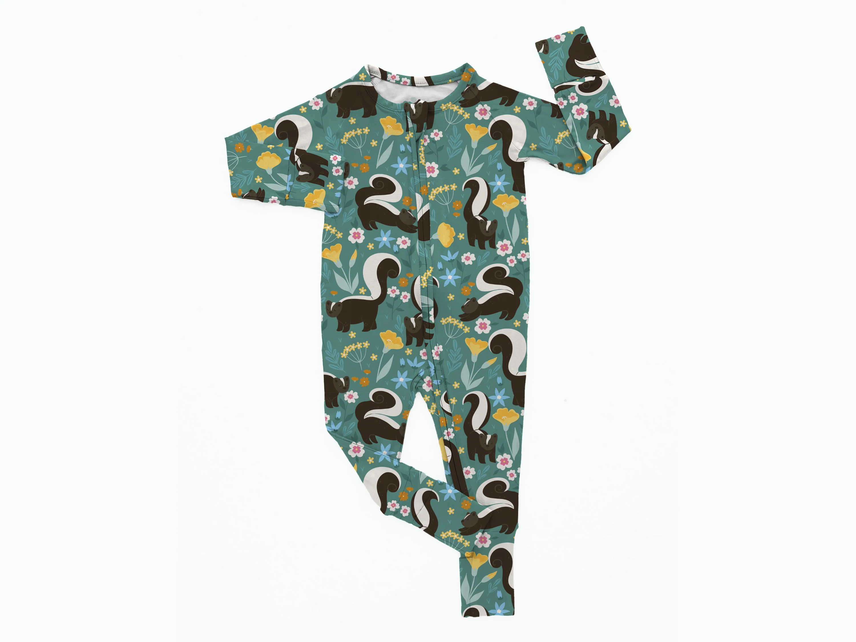 PREORDER - SHIPS SEPTEMBER- Flexi-Fit Zip PJ - Stinky Skunk - Tencel Modal - Image 3