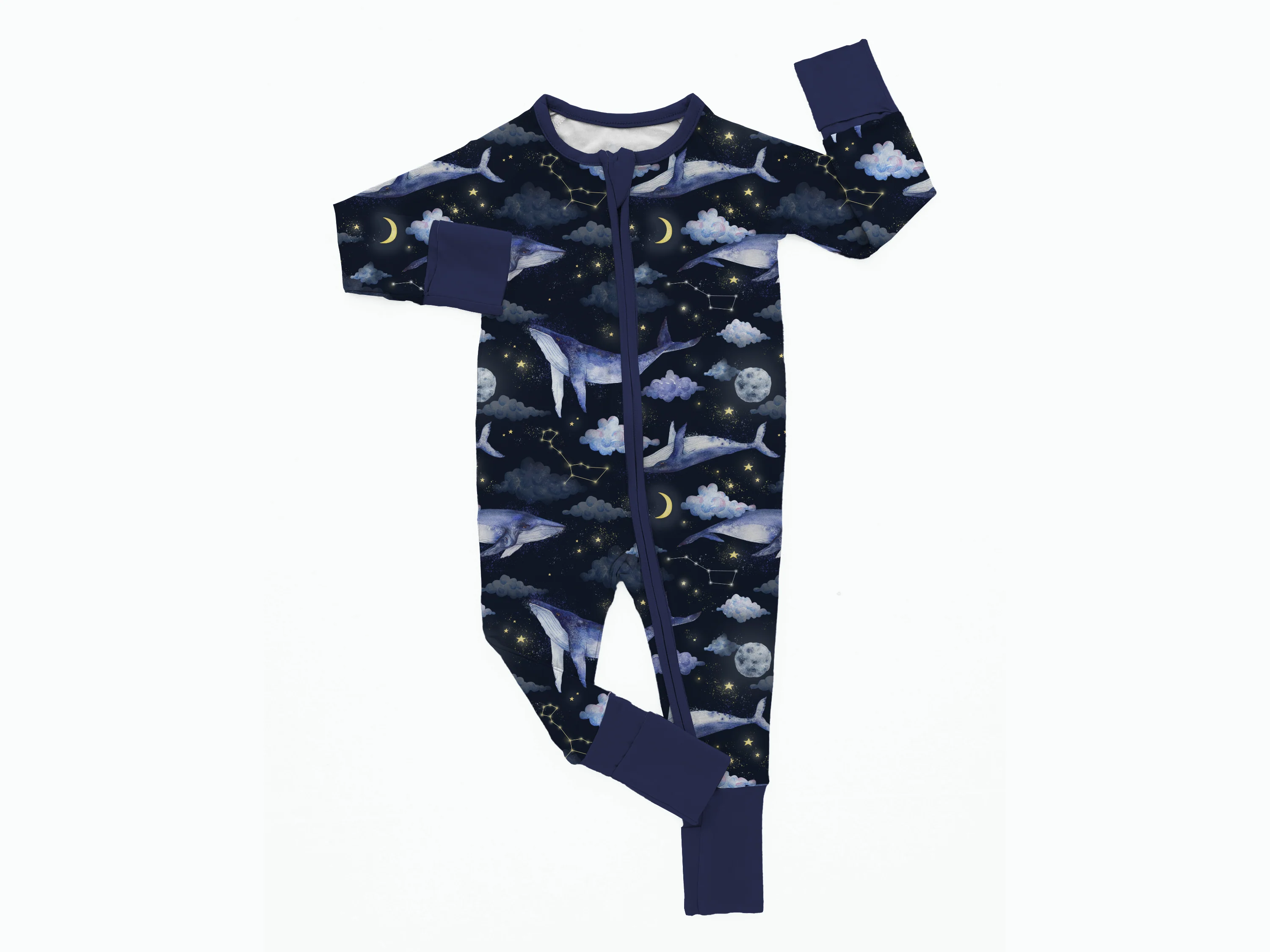 PREORDER - SHIPS SEPTEMBER - Flexi-Fit Zip PJ - Whaley Sleepy - Tencel Modal - Image 3