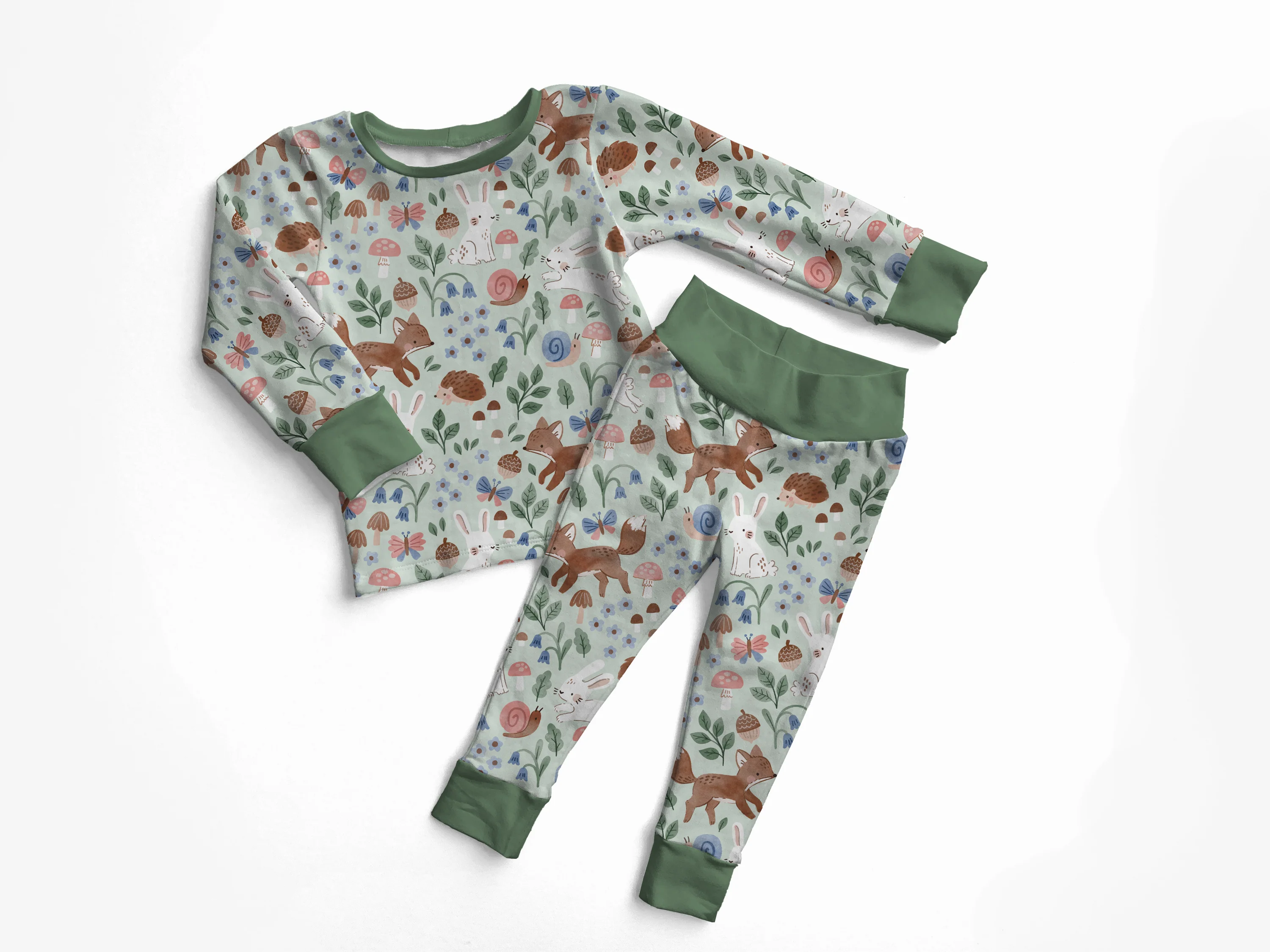 PREORDER - SHIPS SEPTEMBER- Grow with Me & Classic Fit PJ Sets - Forest Friends - Tencel Modal - Image 4