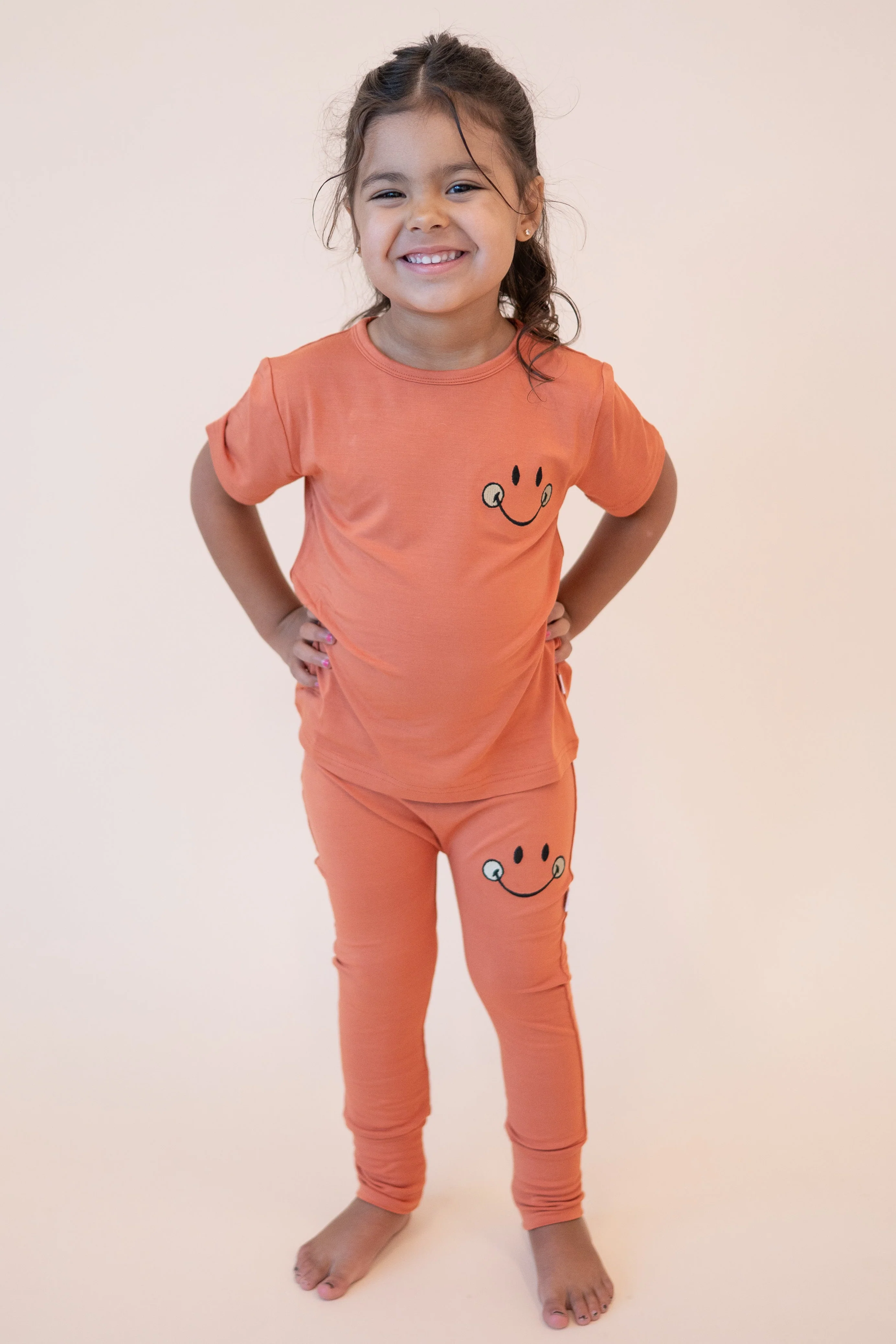 Grow With Me Pant - Mini Smiley® Happy Rust - Luxe Bamboo - Image 5
