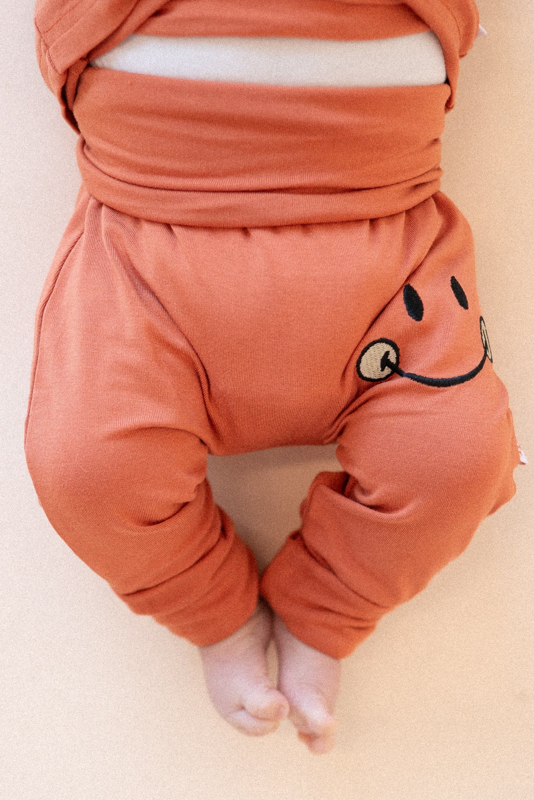 Grow With Me Pant - Mini Smiley® Happy Rust - Luxe Bamboo - Image 8
