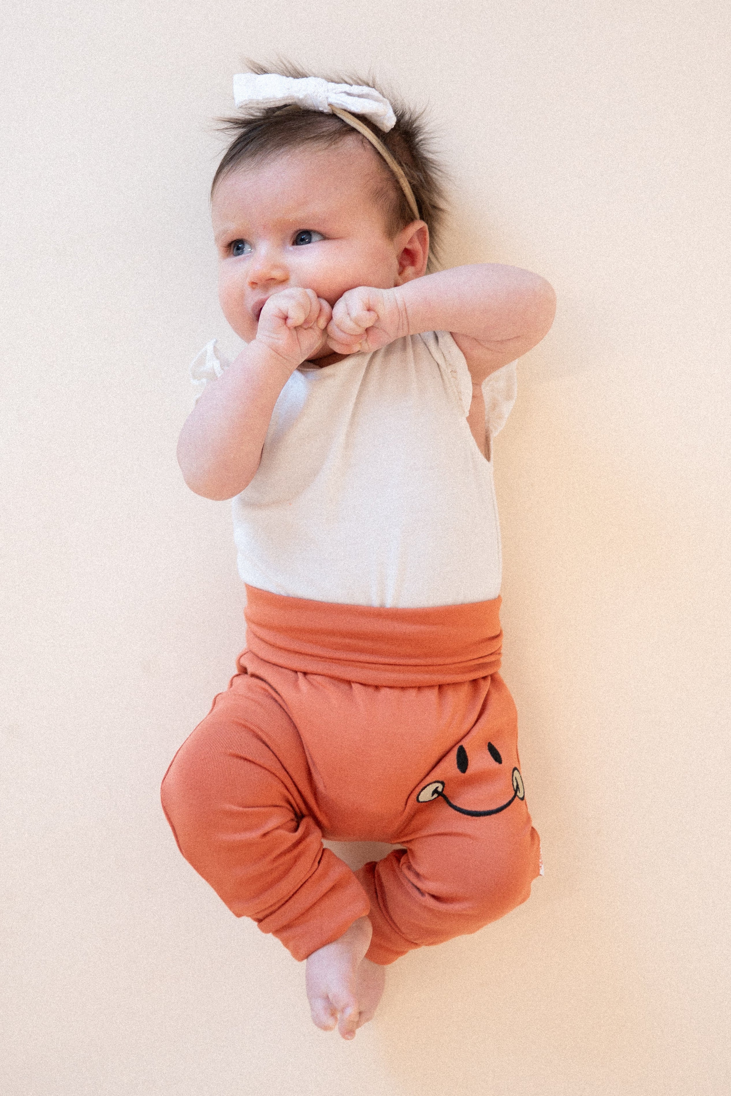 Grow With Me Pant - Mini Smiley® Happy Rust - Luxe Bamboo - Image 9