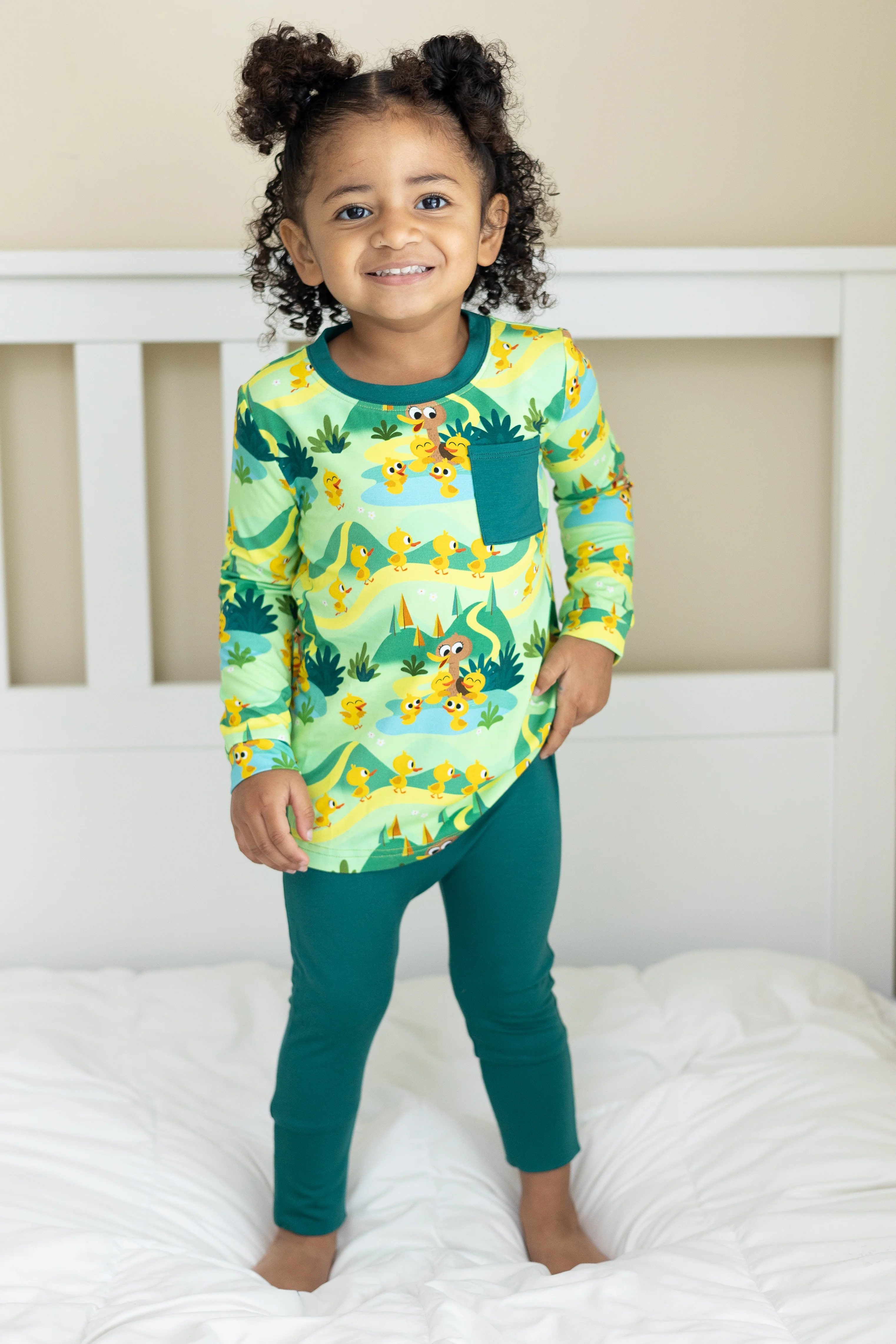 Grow With Me Pant - Duck Pond Green - Super Simple™  5 Little Ducks - Luxe Bamboo - Image 3