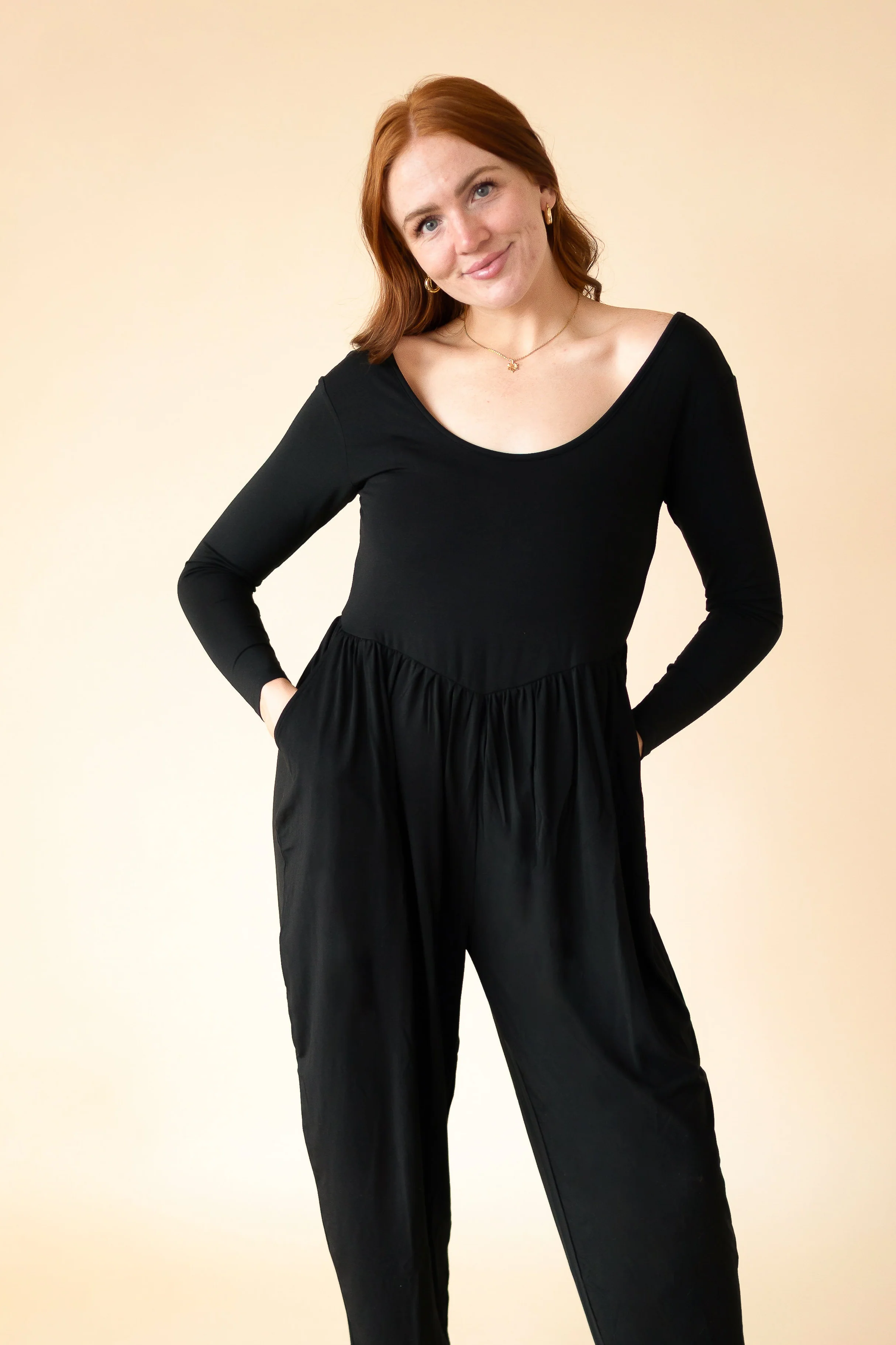 Long Sleeve Adult Romper - Obsidian- Ploom Collective - Tencel™ Modal - Image 13