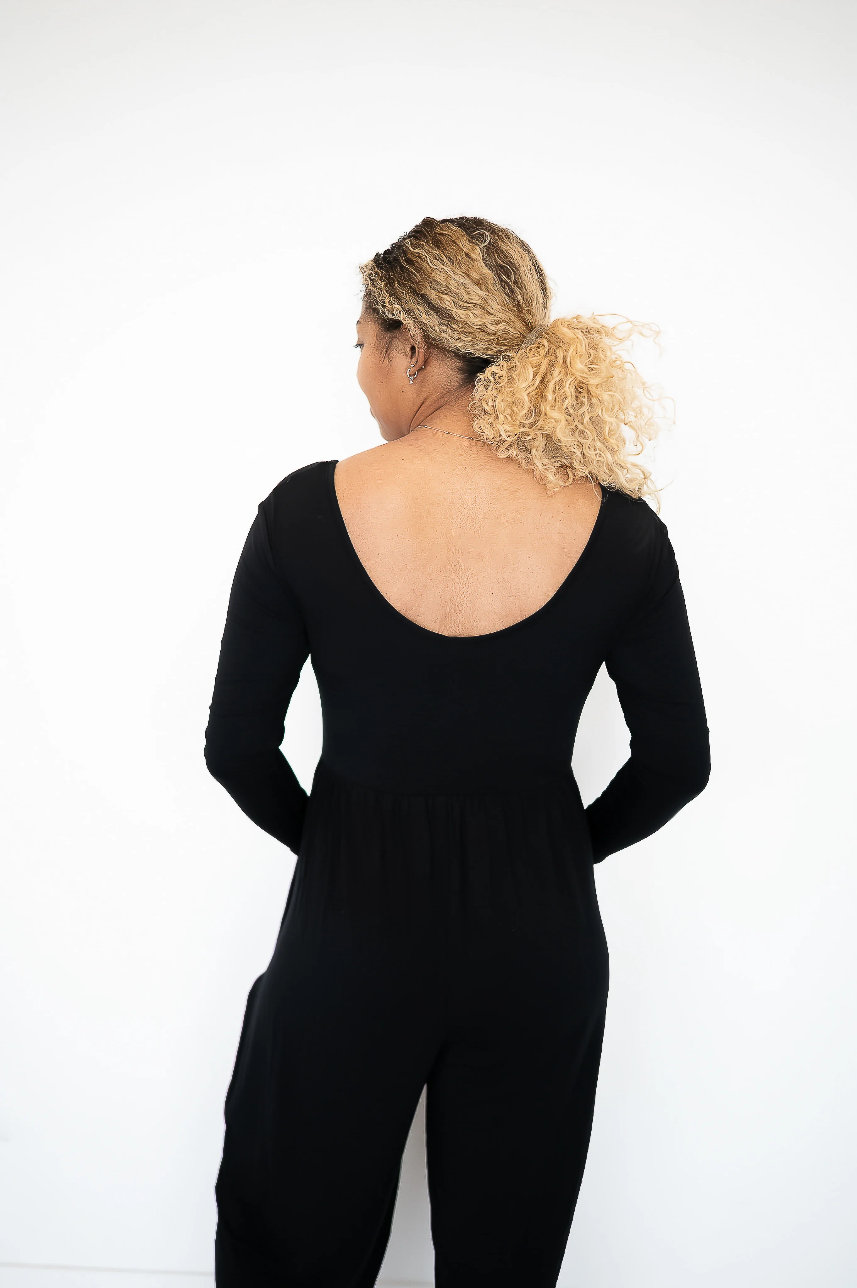 Long Sleeve Adult Romper - Obsidian- Ploom Collective - Tencel™ Modal - Image 14