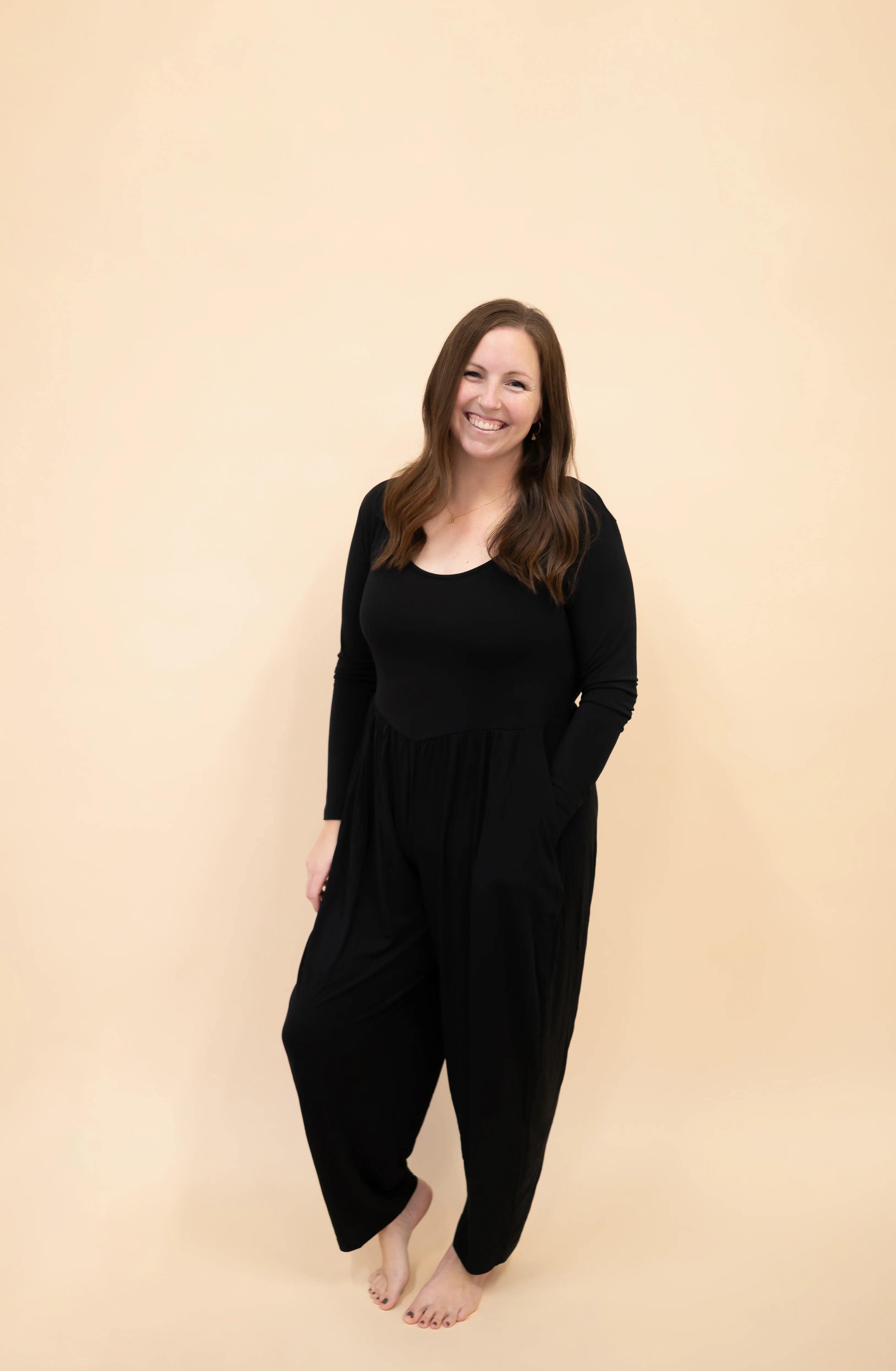 Long Sleeve Adult Romper - Obsidian- Ploom Collective - Tencel™ Modal - Image 5