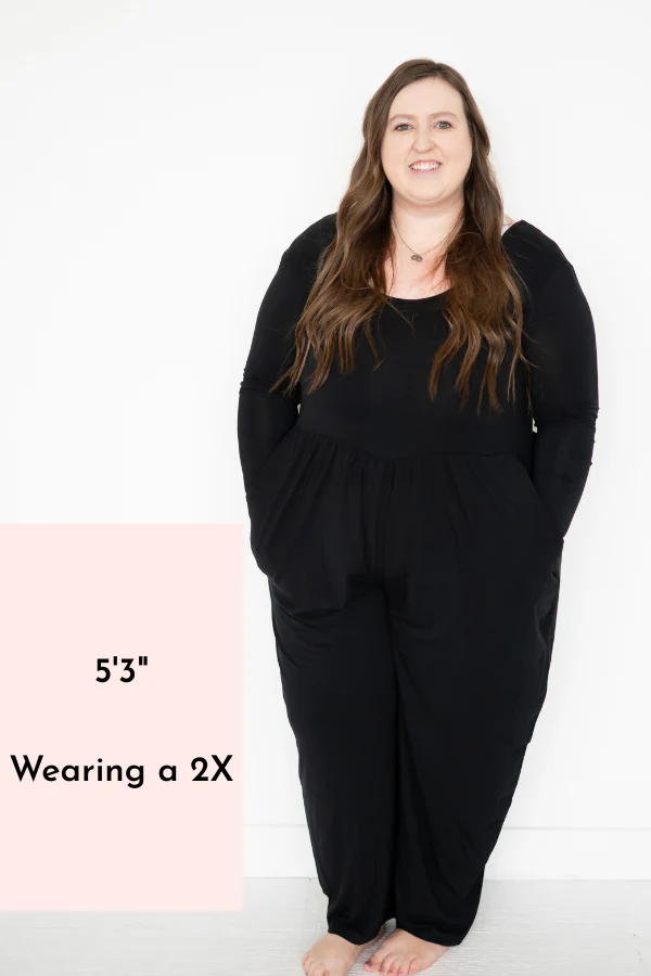 Long Sleeve Adult Romper - Obsidian- Ploom Collective - Tencel™ Modal - Image 6