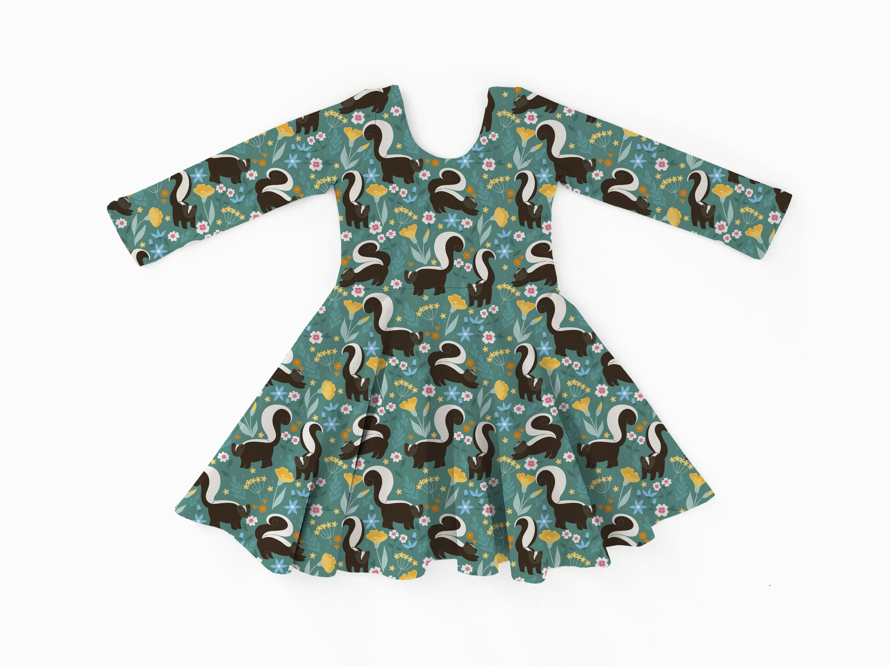 PREORDER - SHIPS SEPTEMBER - Long Sleeve Dress - Stinky Skunk - Tencel Modal