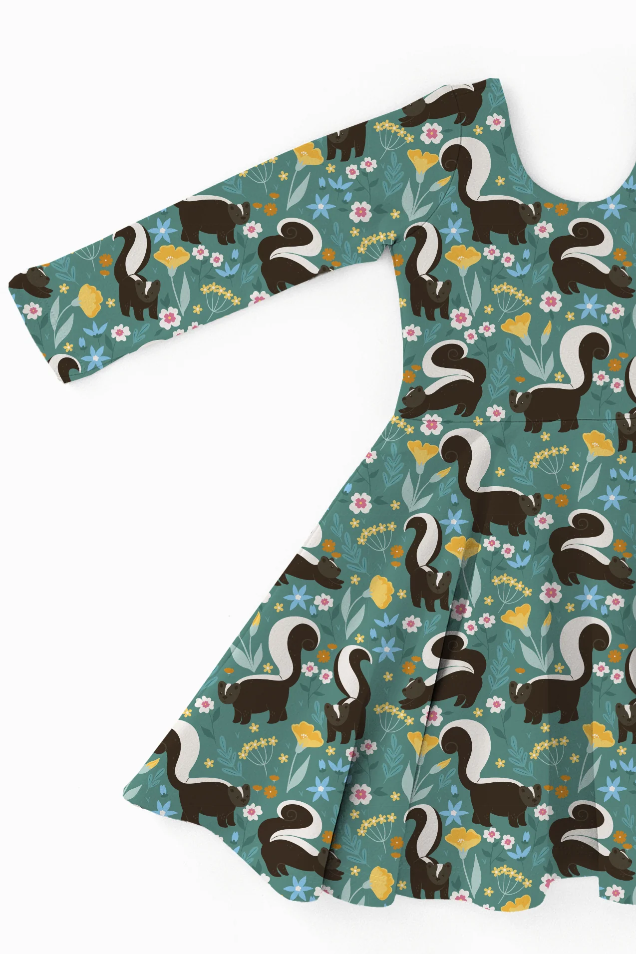 PREORDER - SHIPS SEPTEMBER - Long Sleeve Dress - Stinky Skunk - Tencel Modal - Image 3