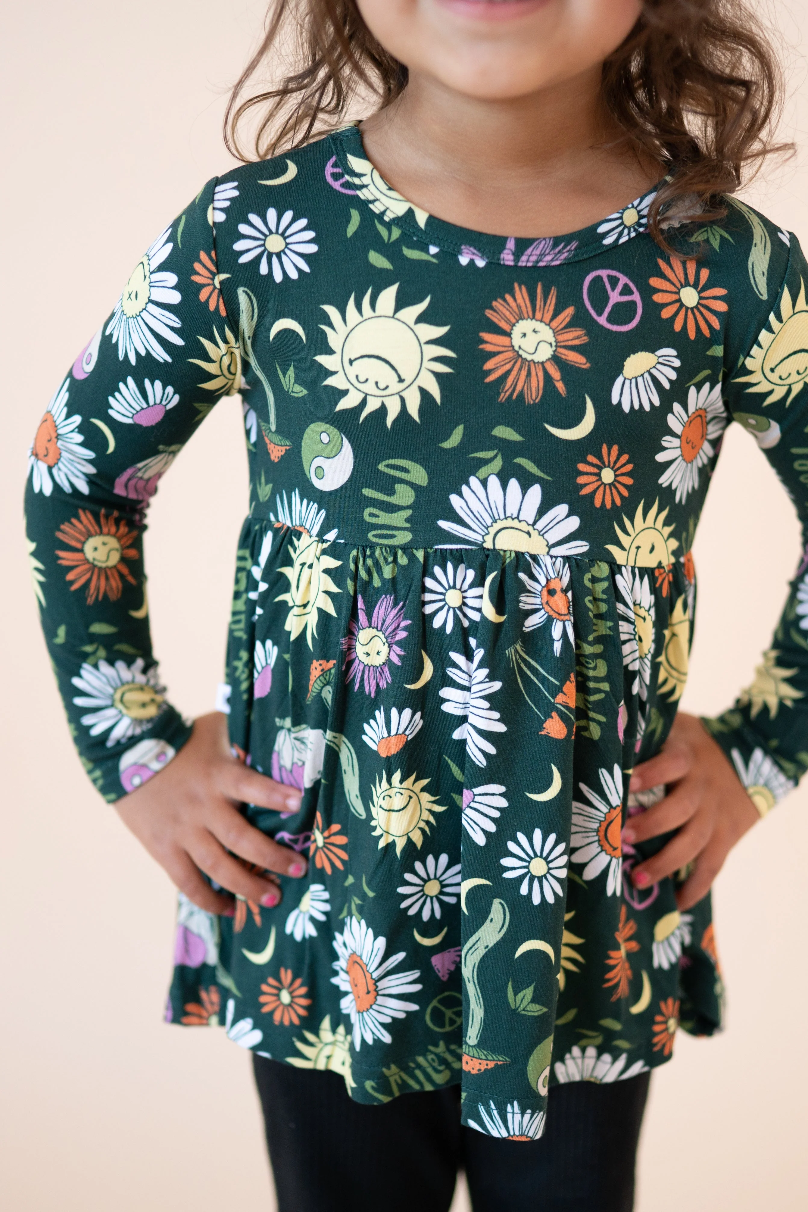 Long Sleeve Peplum Top - SmileyWorld® Groovy - Luxe Bamboo - Image 4