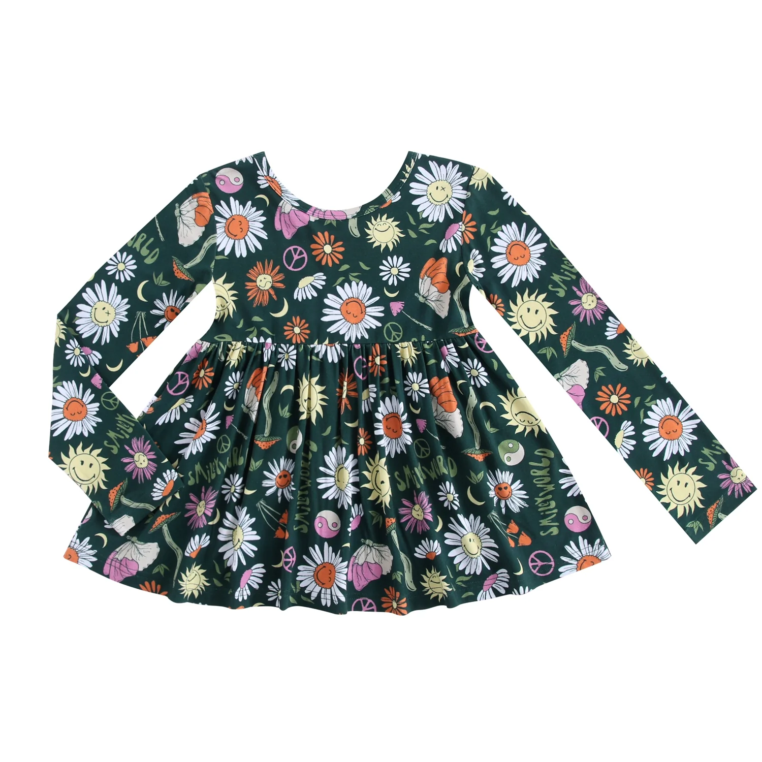 Long Sleeve Peplum Top - SmileyWorld® Groovy - Luxe Bamboo - Image 9
