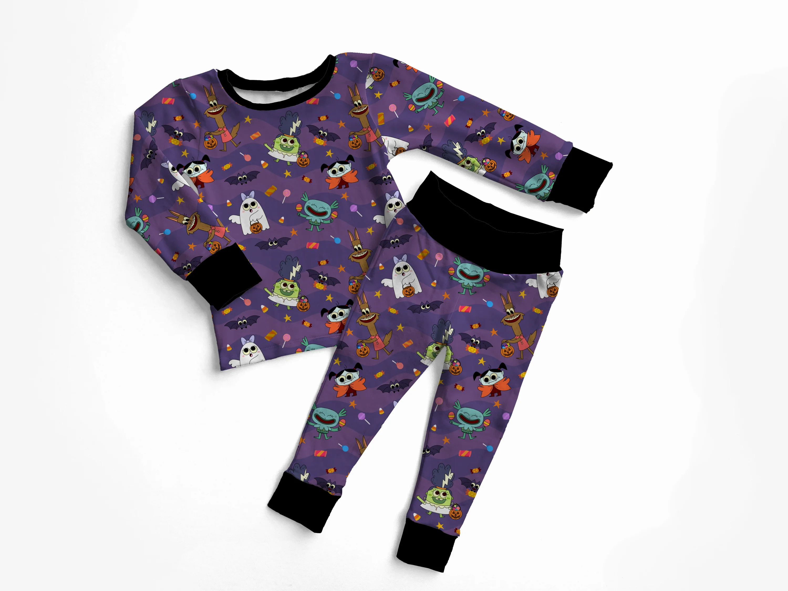 PREORDER - SHIPS SEPTEMBER - Grow with Me & Classic Fit PJ Set - Super Simple™ Monster Party - Tencel Modal - Image 4