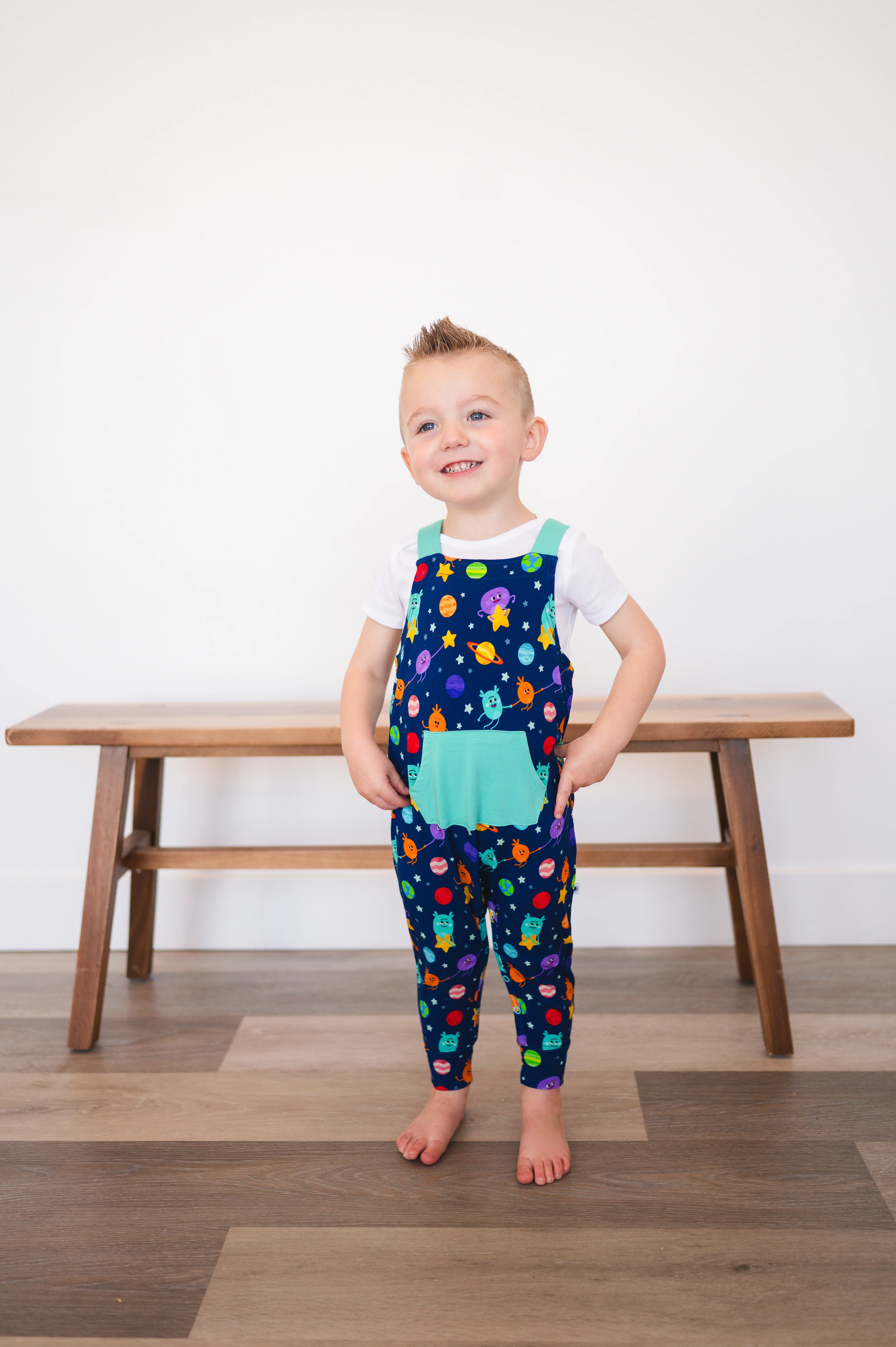 Overalls - Super Simple™- The Bumble Nums in Space - Luxe Bamboo - Image 4