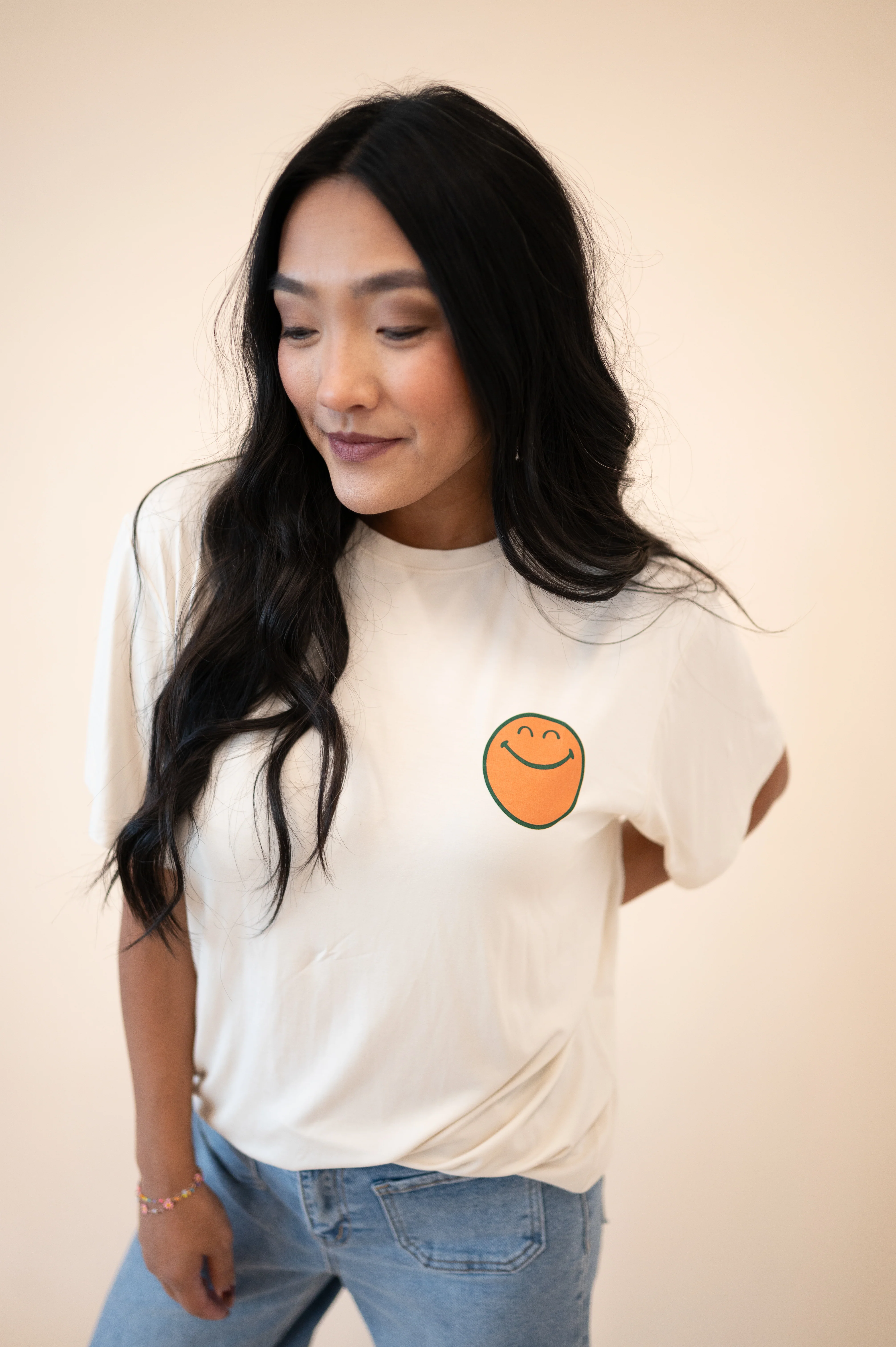 Oversized Boyfriend Tee - SmileyWorld® Fortune - Luxe Bamboo - Image 3