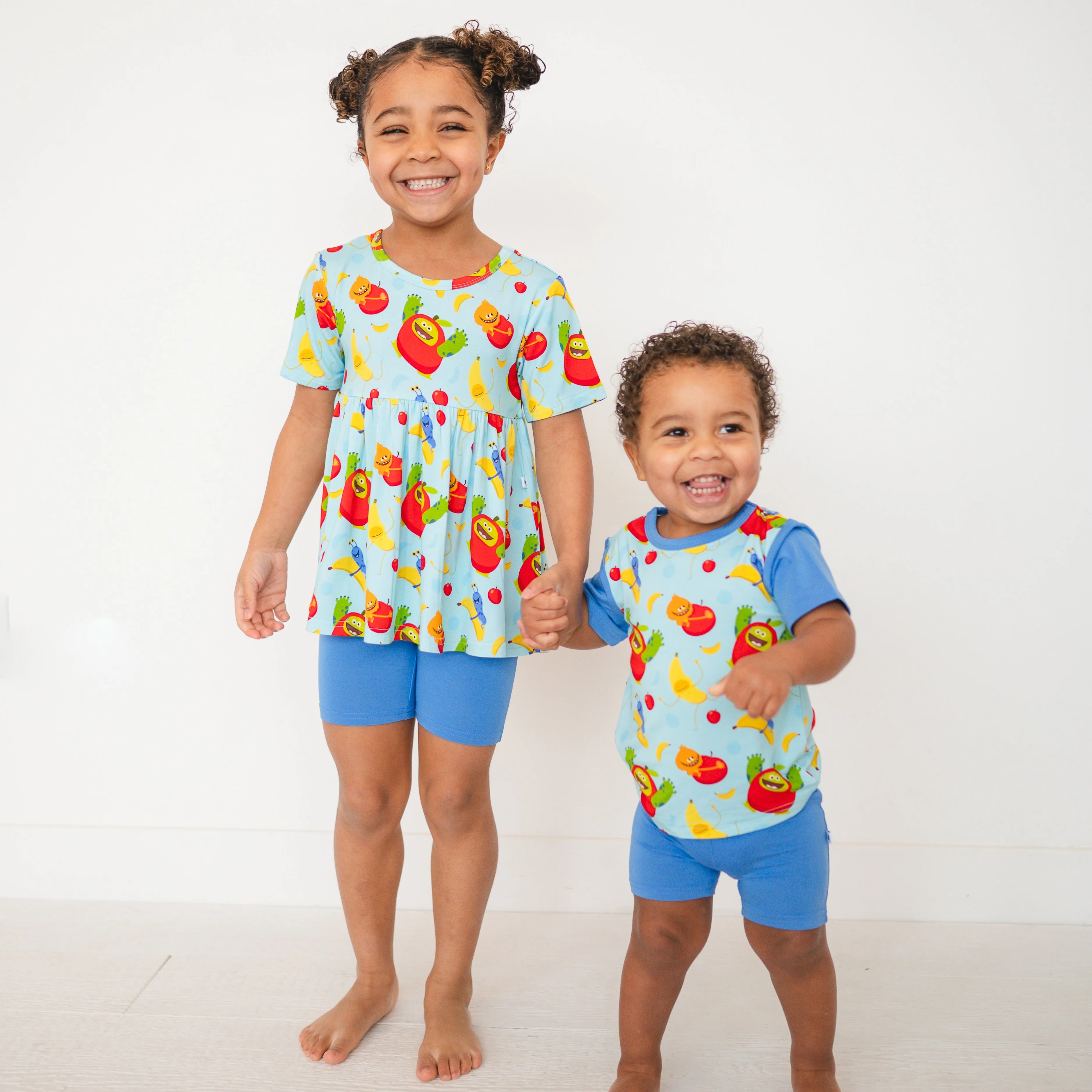 Short Sleeve Peplum Top - Super Simple™ Apples & Bananas - Luxe Bamboo - Image 4