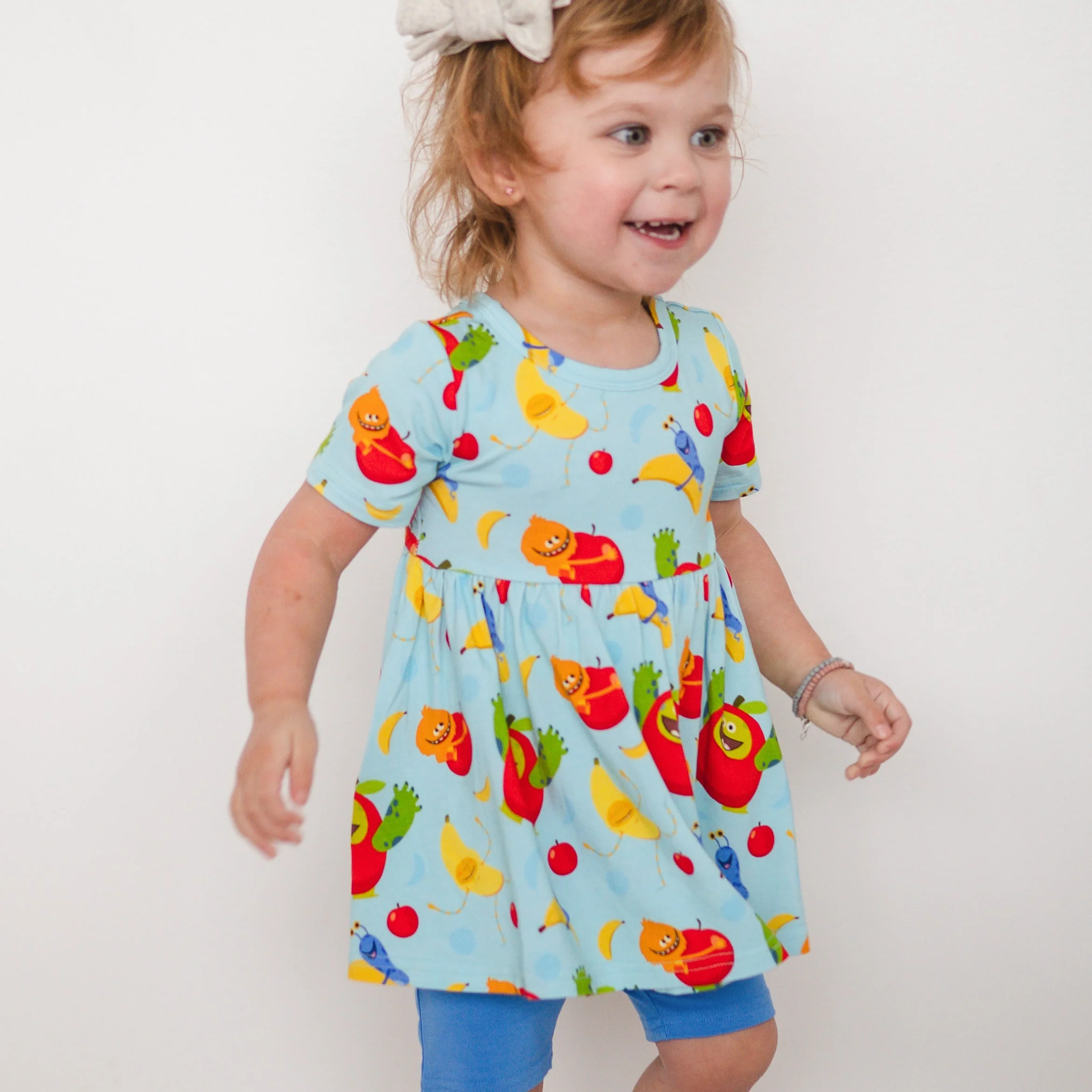 Short Sleeve Peplum Top - Super Simple™ Apples & Bananas - Luxe Bamboo - Image 5
