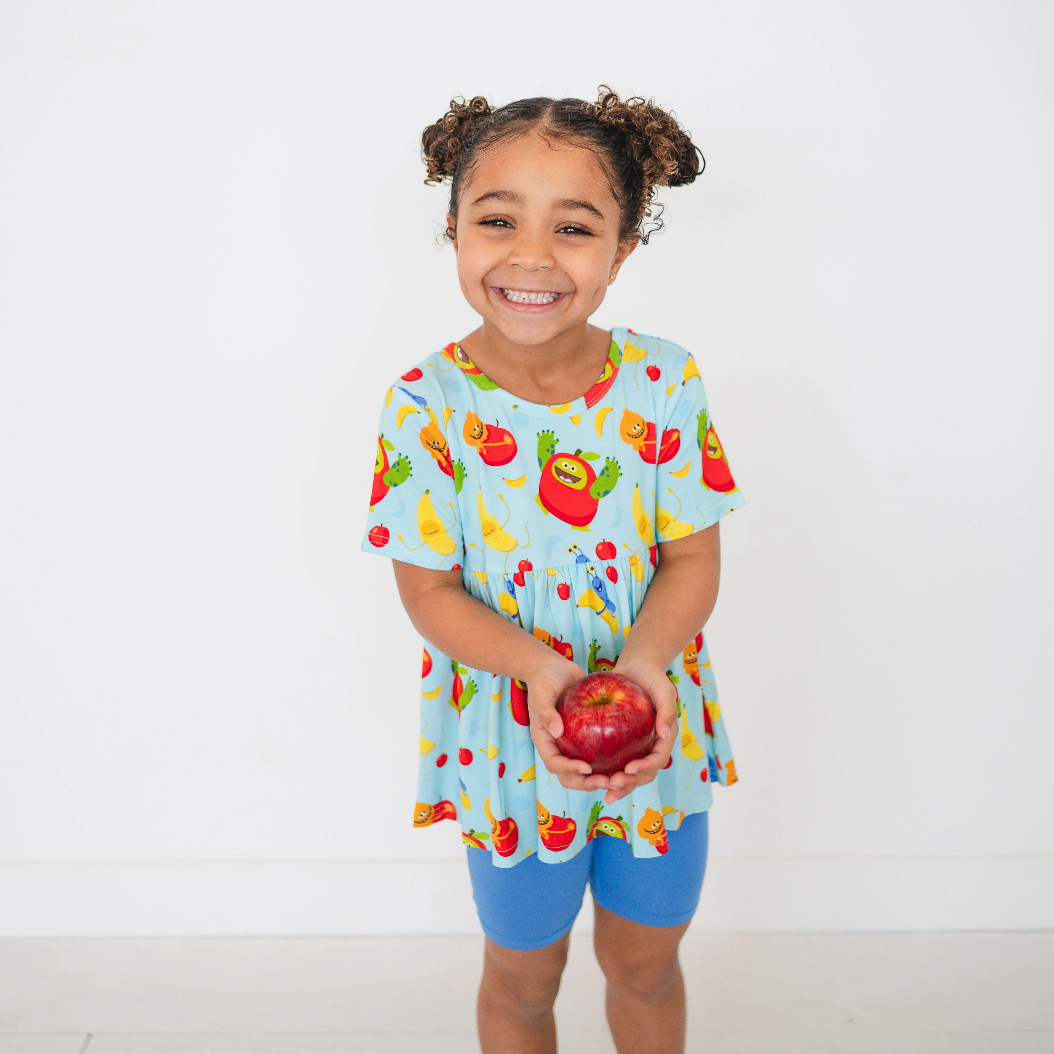 Short Sleeve Peplum Top - Super Simple™ Apples & Bananas - Luxe Bamboo - Image 6