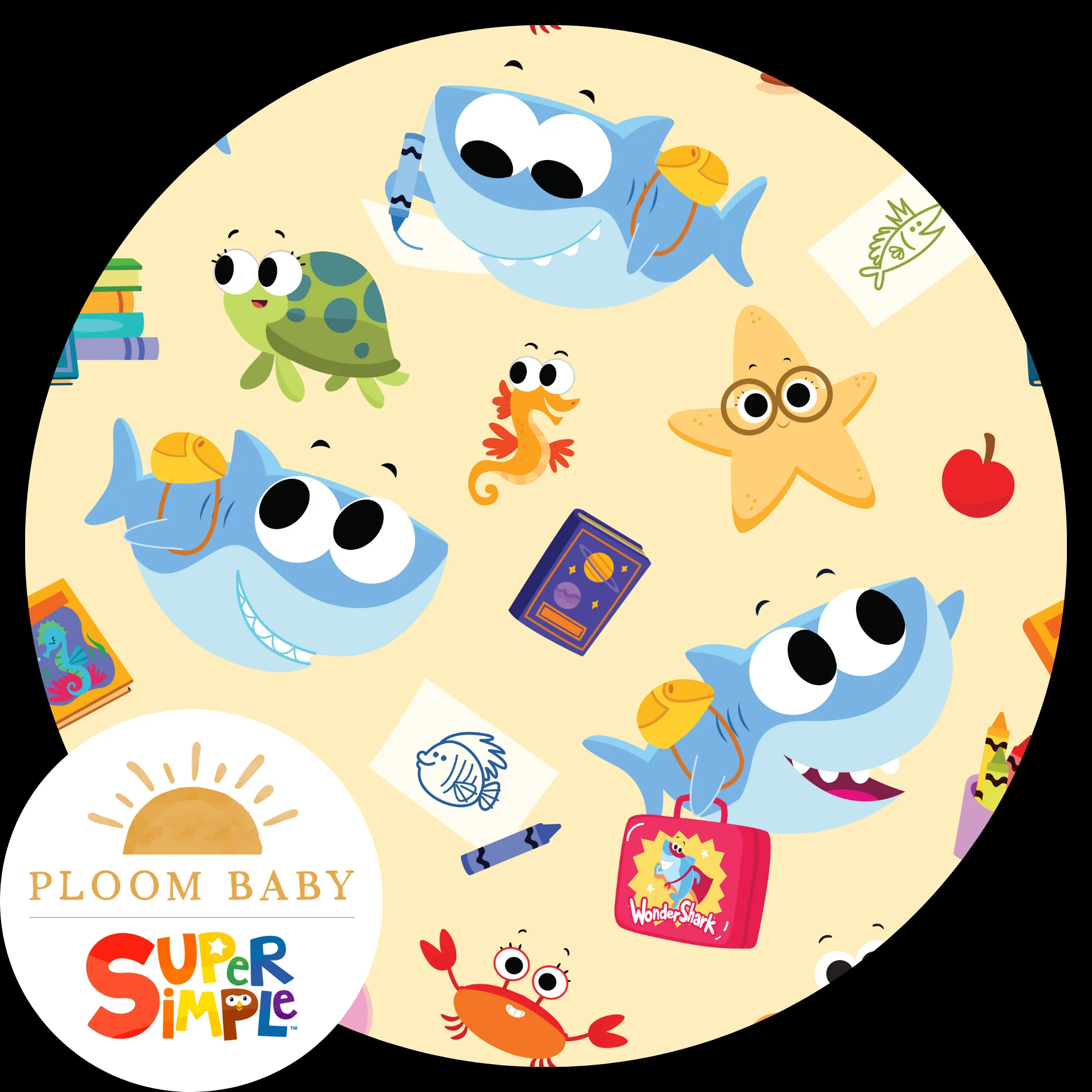 Classic Fit PJ Set - Super Simple™ Finny the Shark at School- Tencel Modal - Image 7