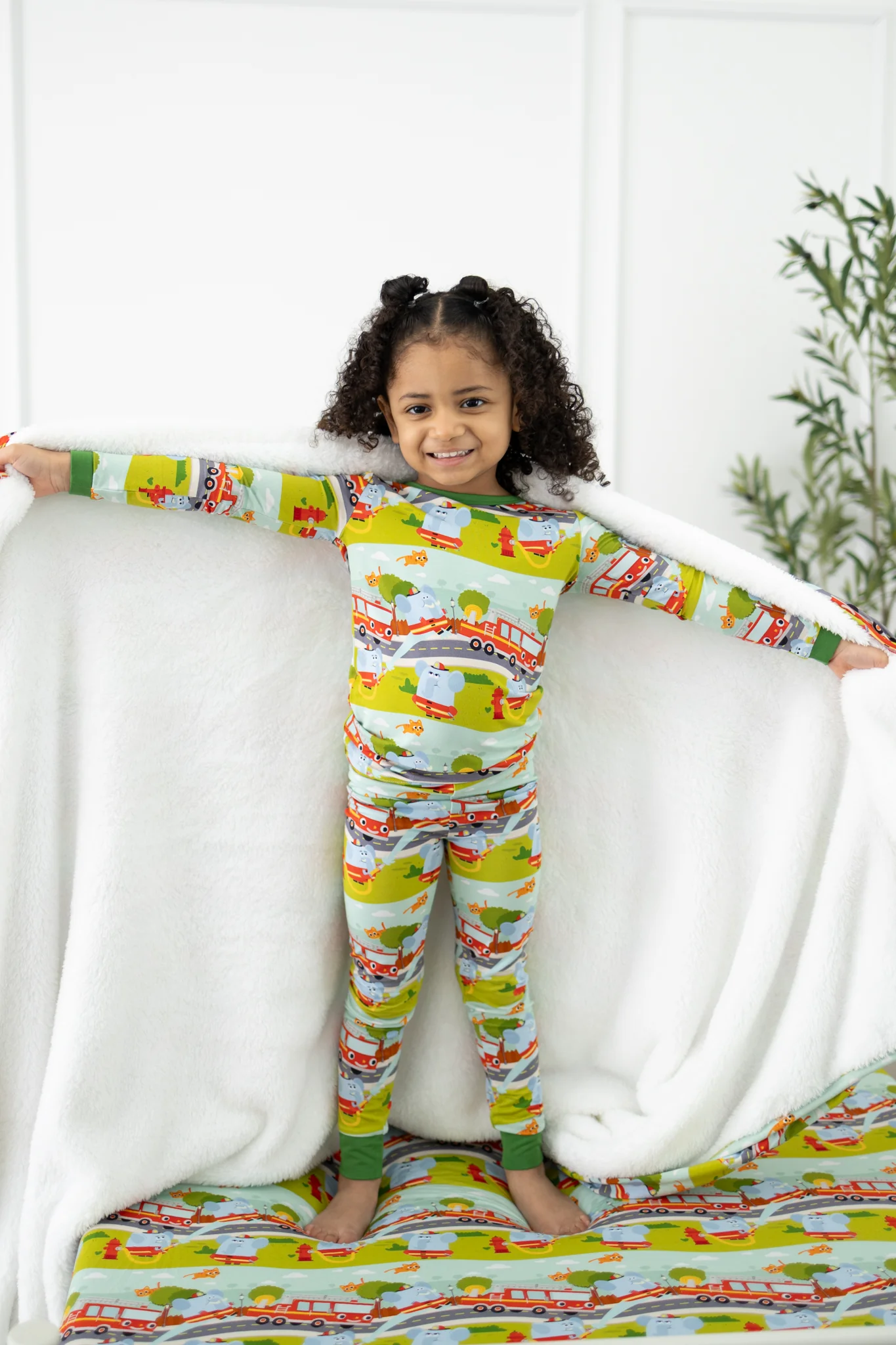 Classic & Grow With Me PJ Sets - Super Simple™  Here Comes the Firetruck - Tencel™ Modal - Image 2