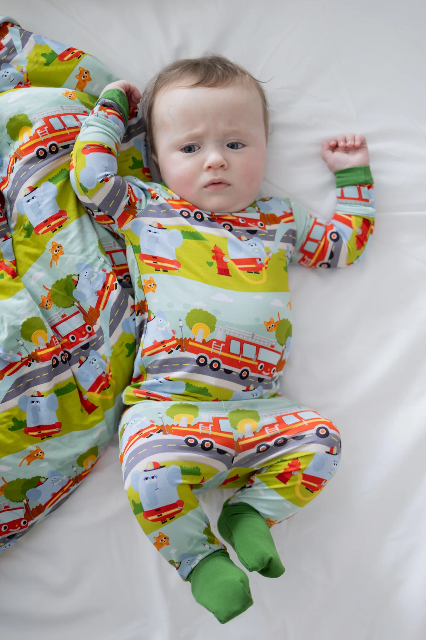 Classic & Grow With Me PJ Sets - Super Simple™  Here Comes the Firetruck - Tencel™ Modal - Image 3